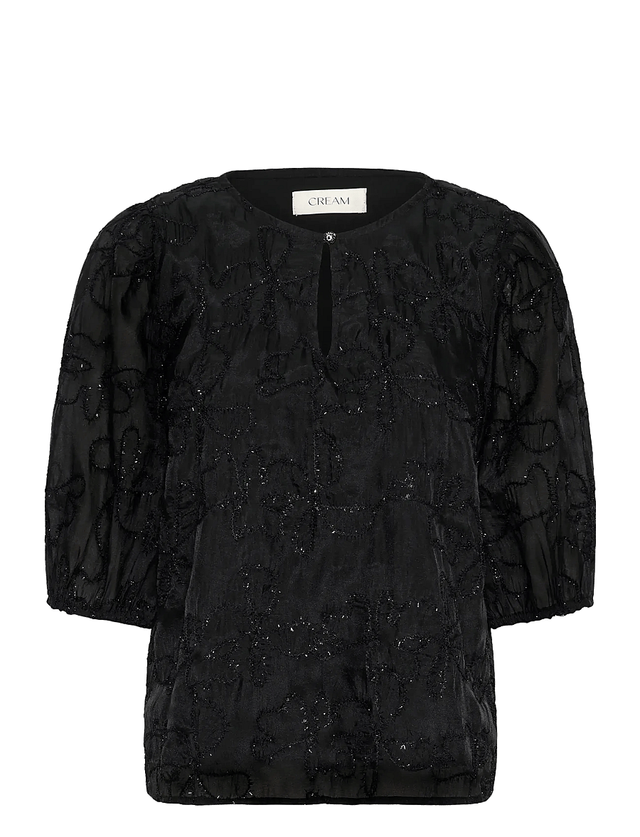 Cream - CRInga Blouse - lyhythihaiset puserot - pitch black - 1