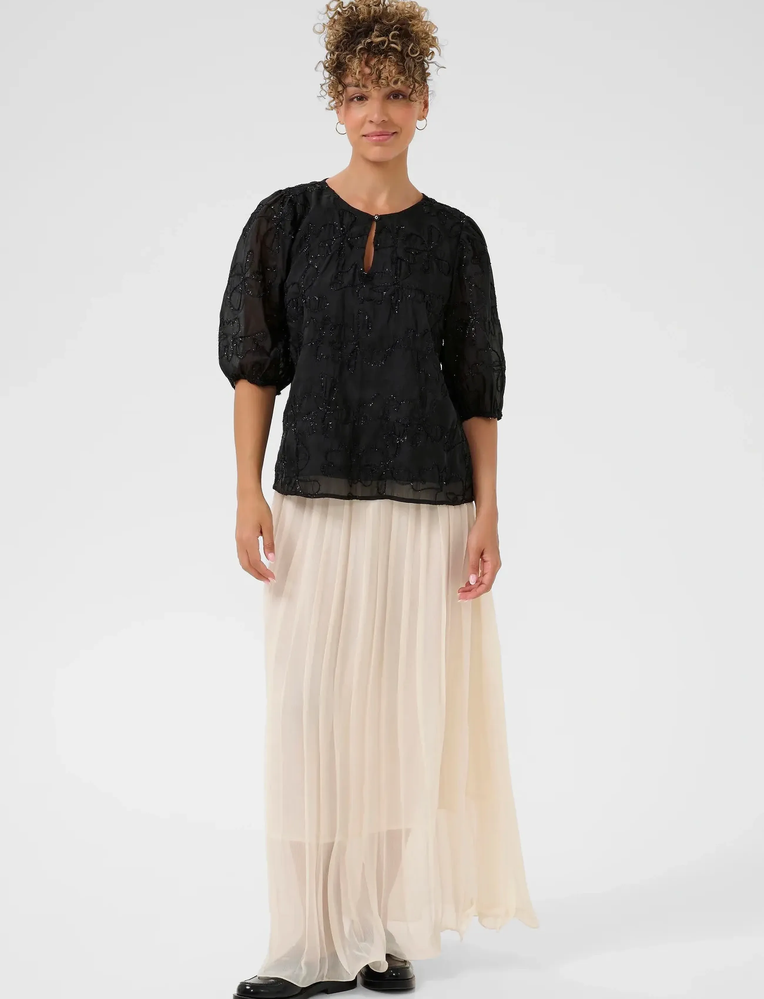 Cream - CRInga Blouse - kurzämlige blusen - pitch black - 3