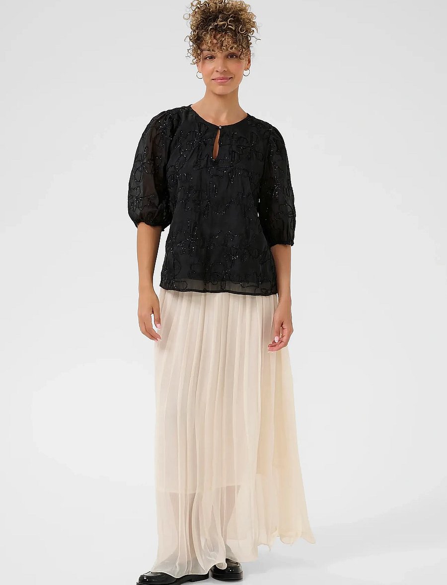 Cream - CRInga Blouse - lyhythihaiset puserot - pitch black - 3