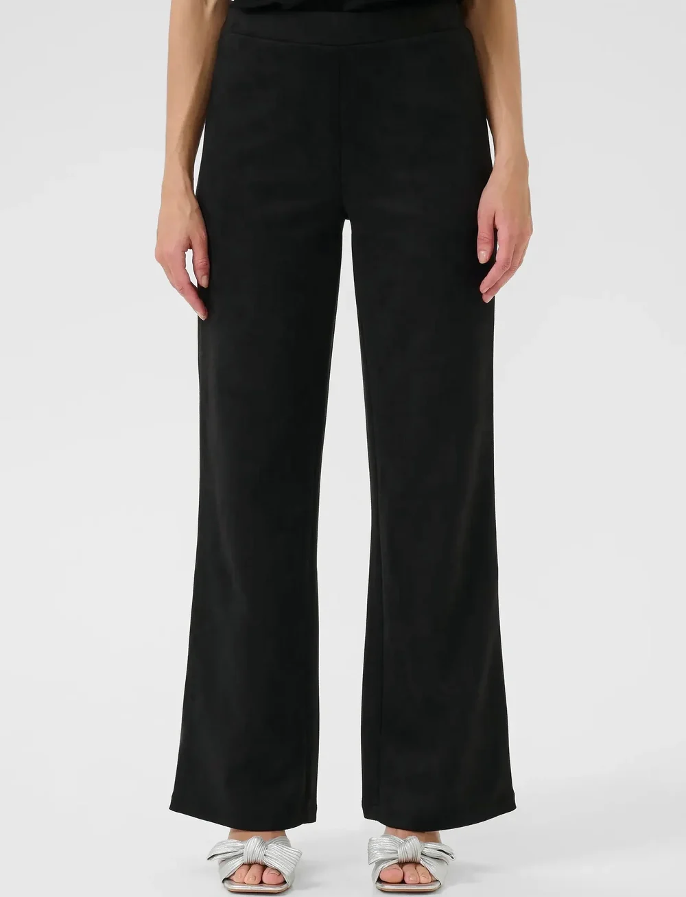 Cream - CRCanna Pant - laia säärega püksid - pitch black - 0