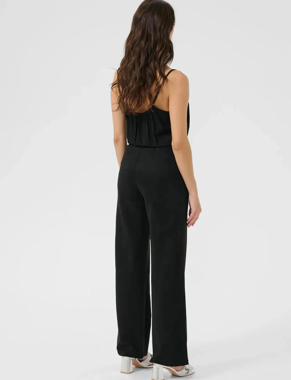 Cream - CRCanna Pant - laia säärega püksid - pitch black - 4