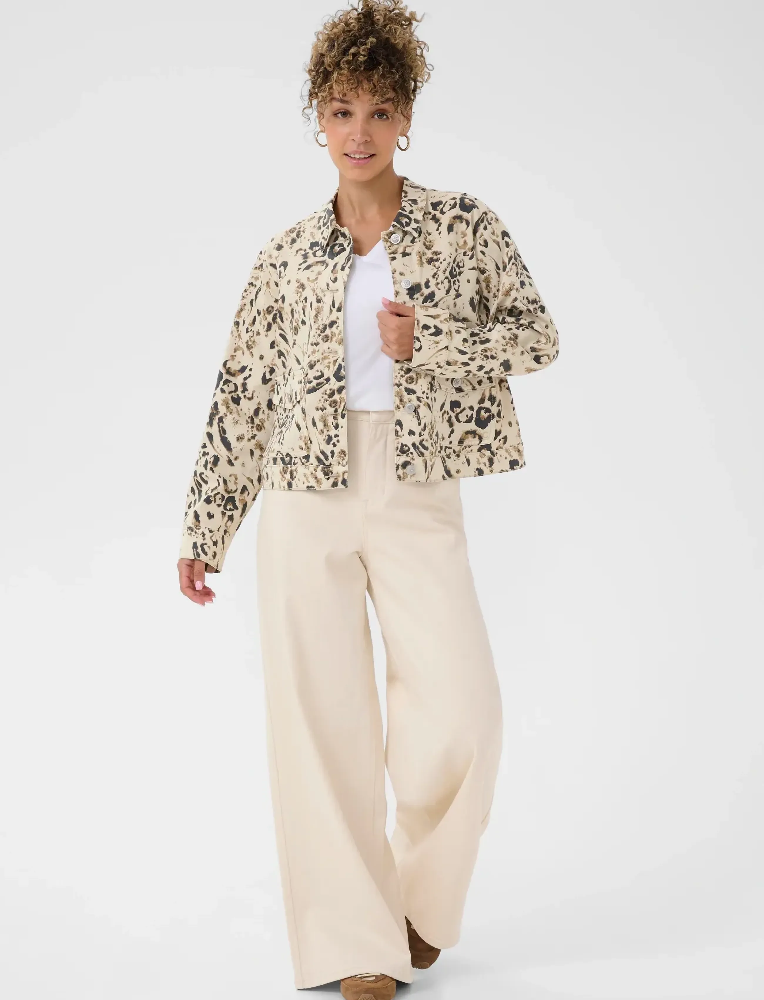 Cream - CRSuara Jacket - pavasara jakas - oatmeal leopard - 3