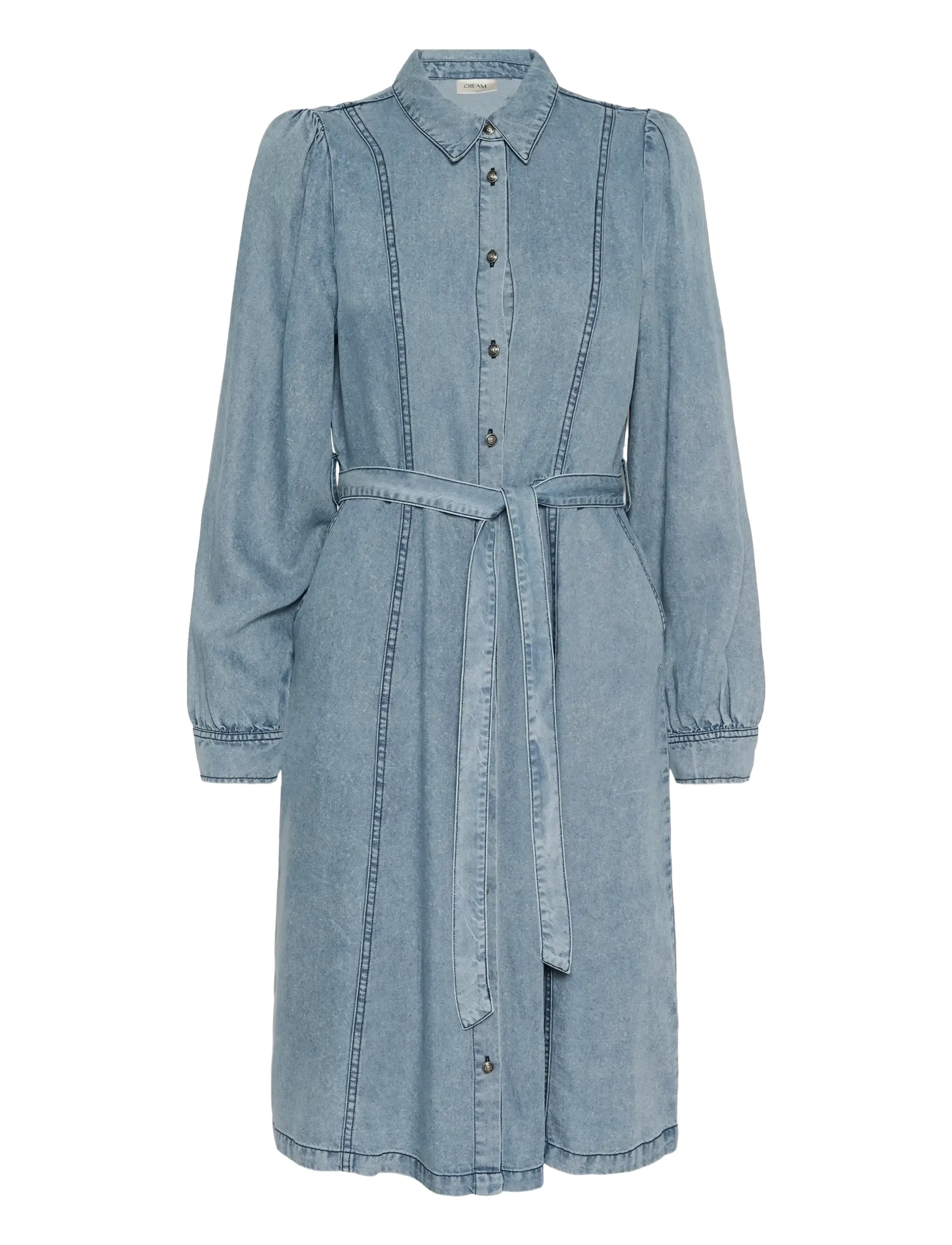 Cream CREllie Denim Dress - Cream - SEATTLE MID BLU DENIM / blue