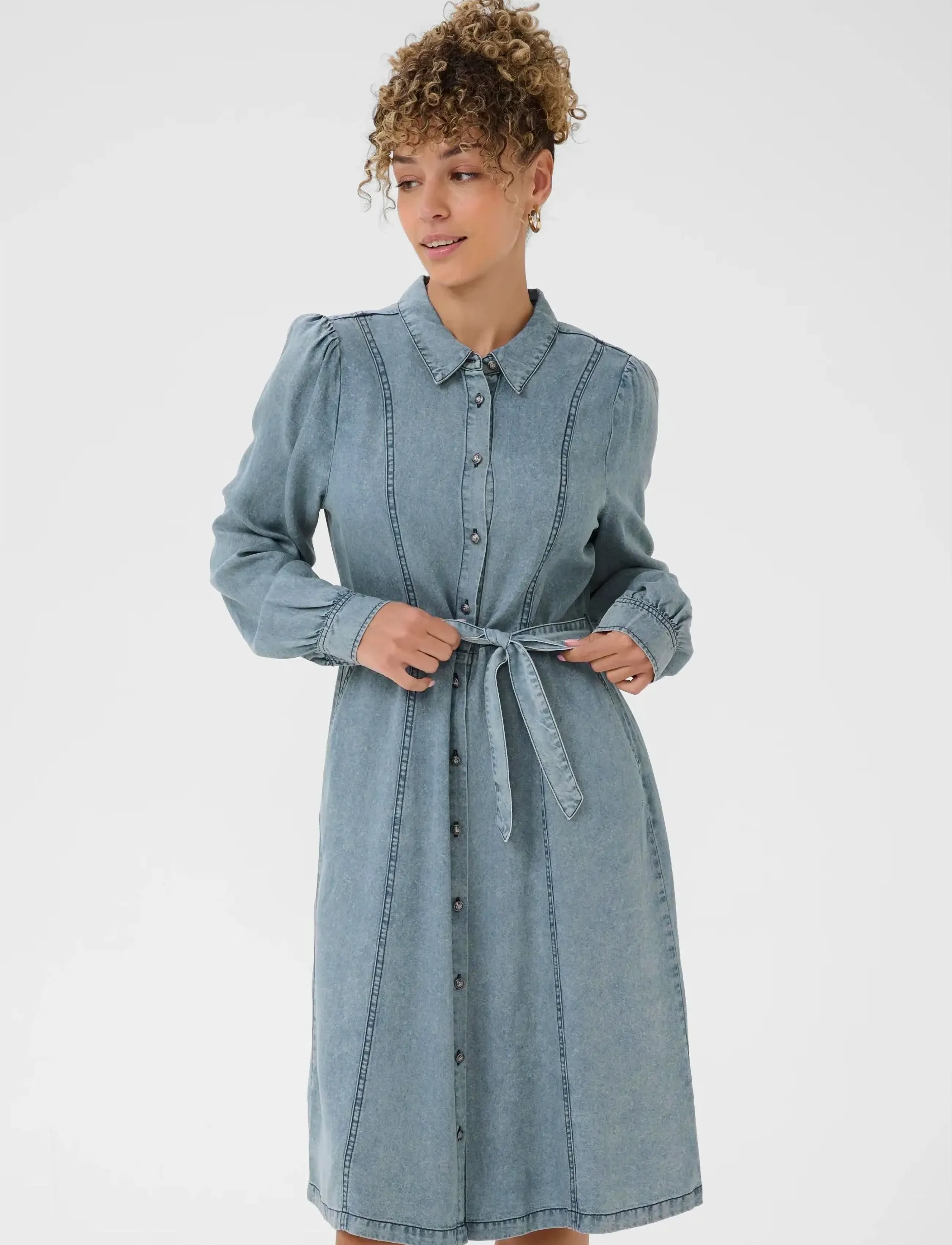 Cream Crellie Denim Dress, 44, Blue, Kjoler > Knælange Og Midi, Dame