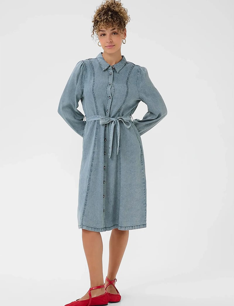 Cream - CREllie Denim Dress - hemdkleider - seattle mid blu denim - 3