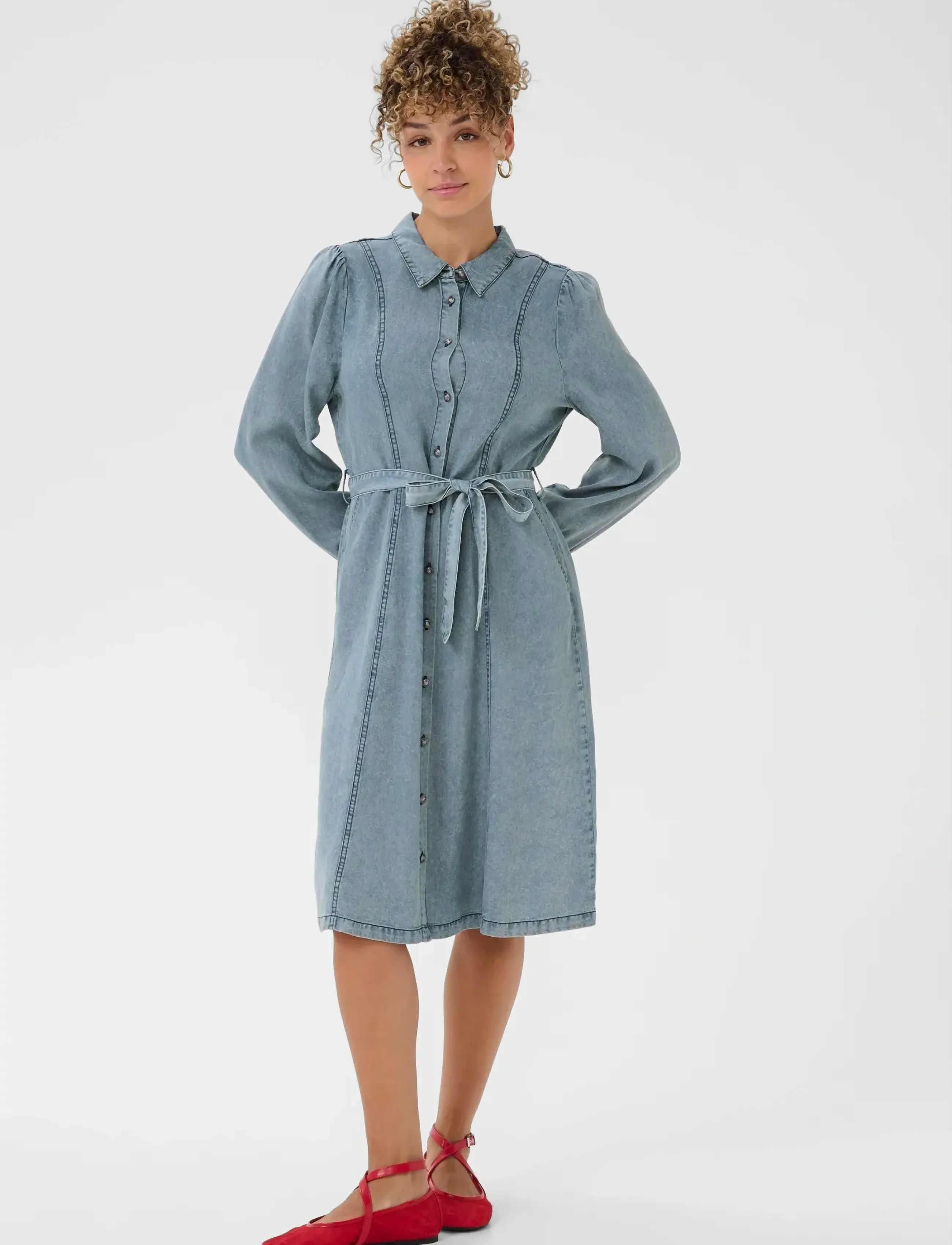 Cream - CREllie Denim Dress - midimekot - seattle mid blu denim - 3