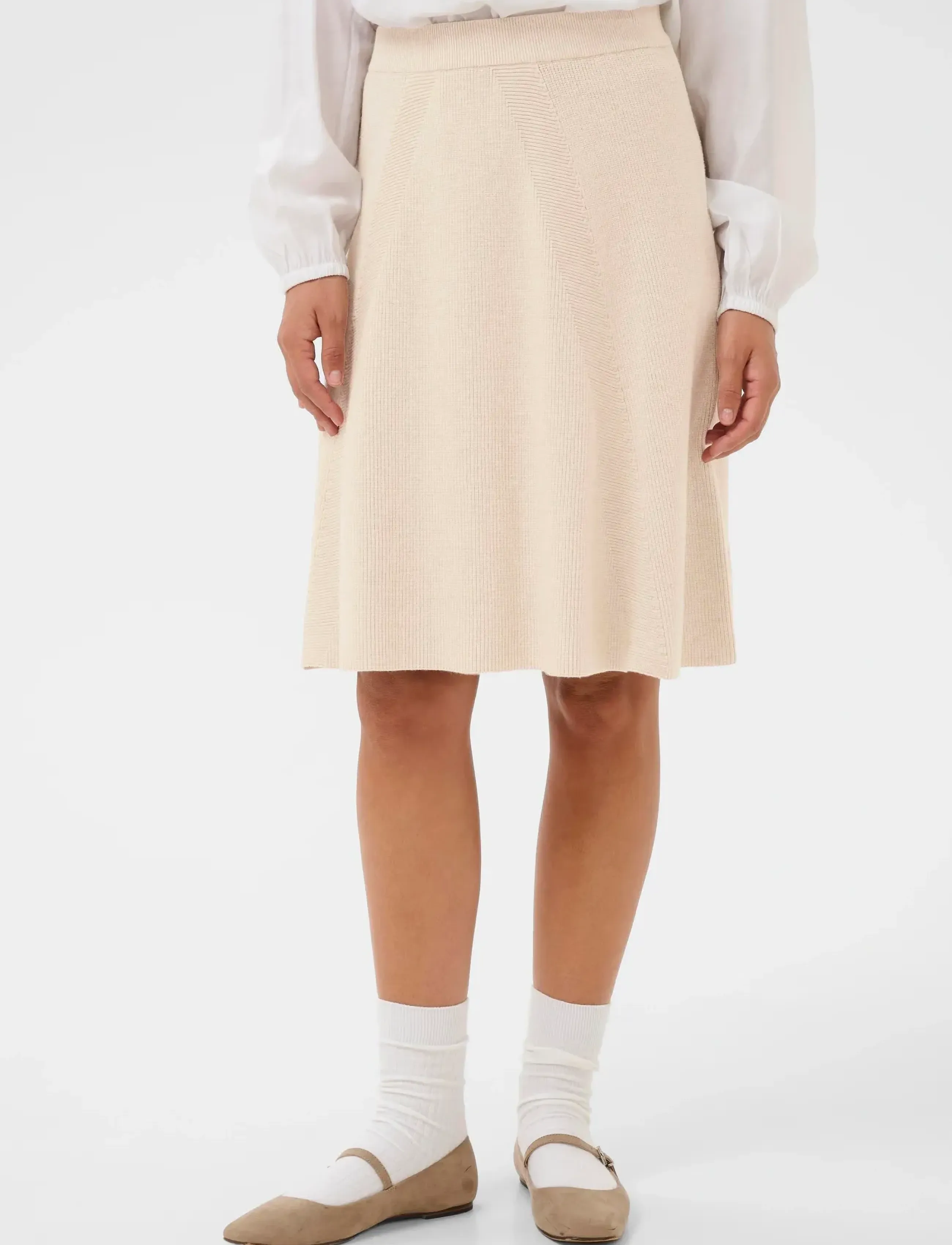 Cream - CRDela Skirt - stickade kjolar - oat melange - 2