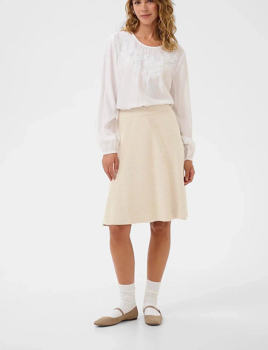 Cream - CRDela Skirt - strickröcke - oat melange - 3