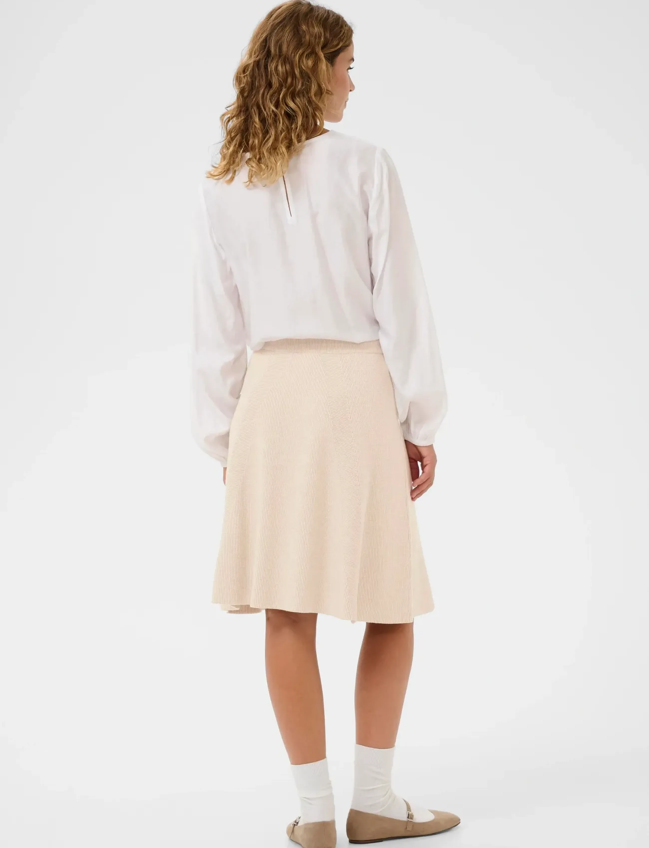 Cream - CRDela Skirt - stickade kjolar - oat melange - 4