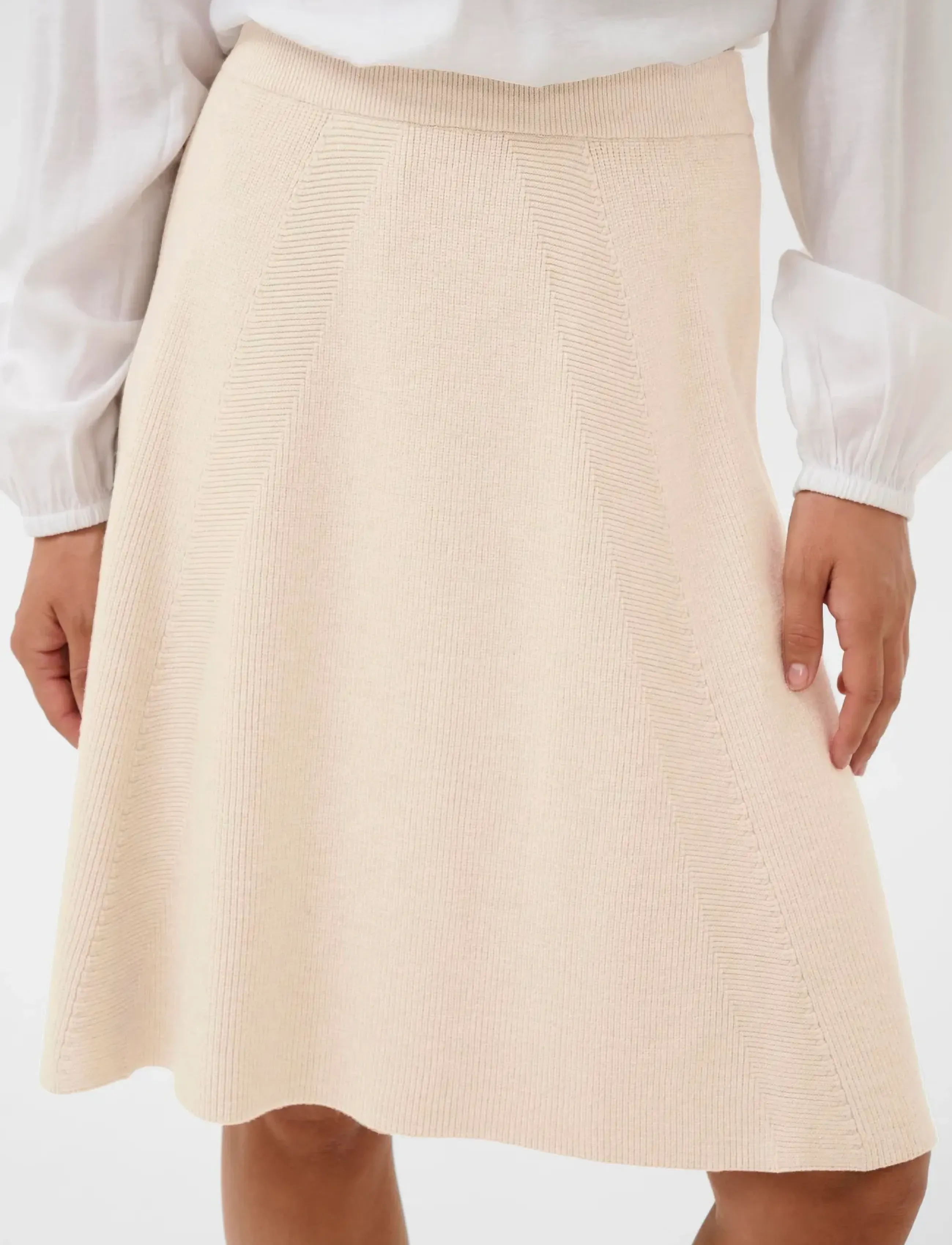 Cream - CRDela Skirt - stickade kjolar - oat melange - 5