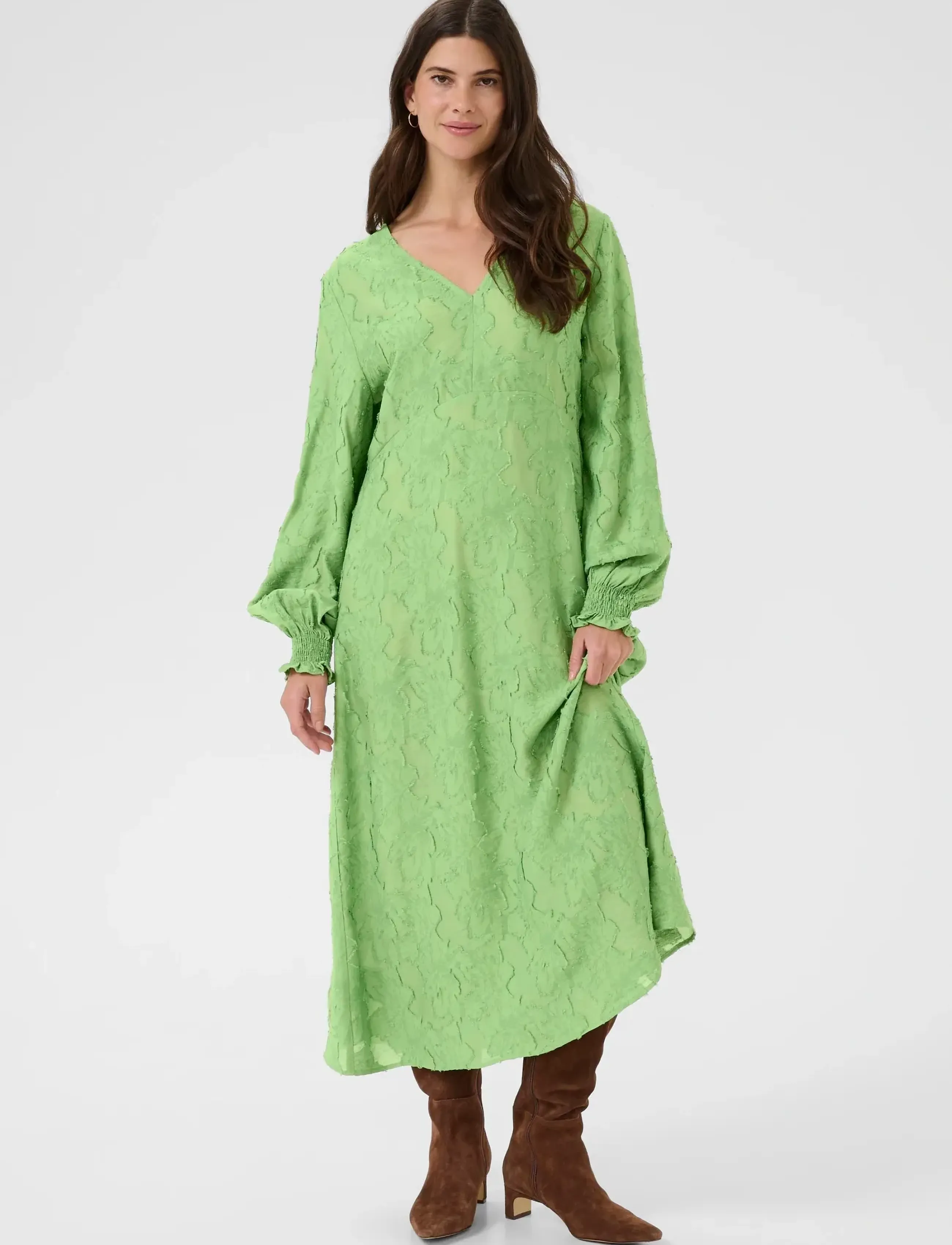 Cream - CRCecilie Dress - midi kleitas - jade green - 2