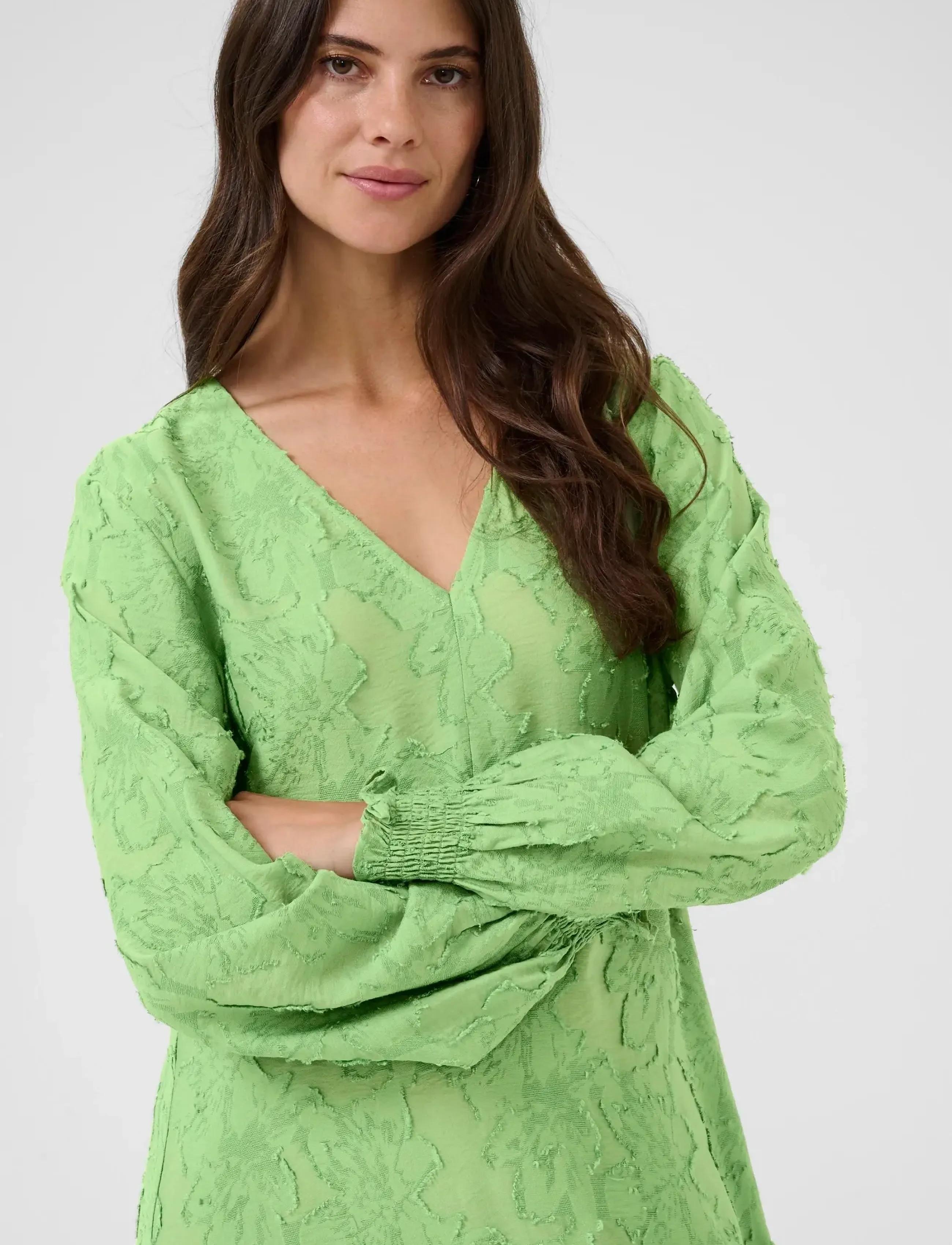 Cream - CRCecilie Dress - midi kleitas - jade green - 4