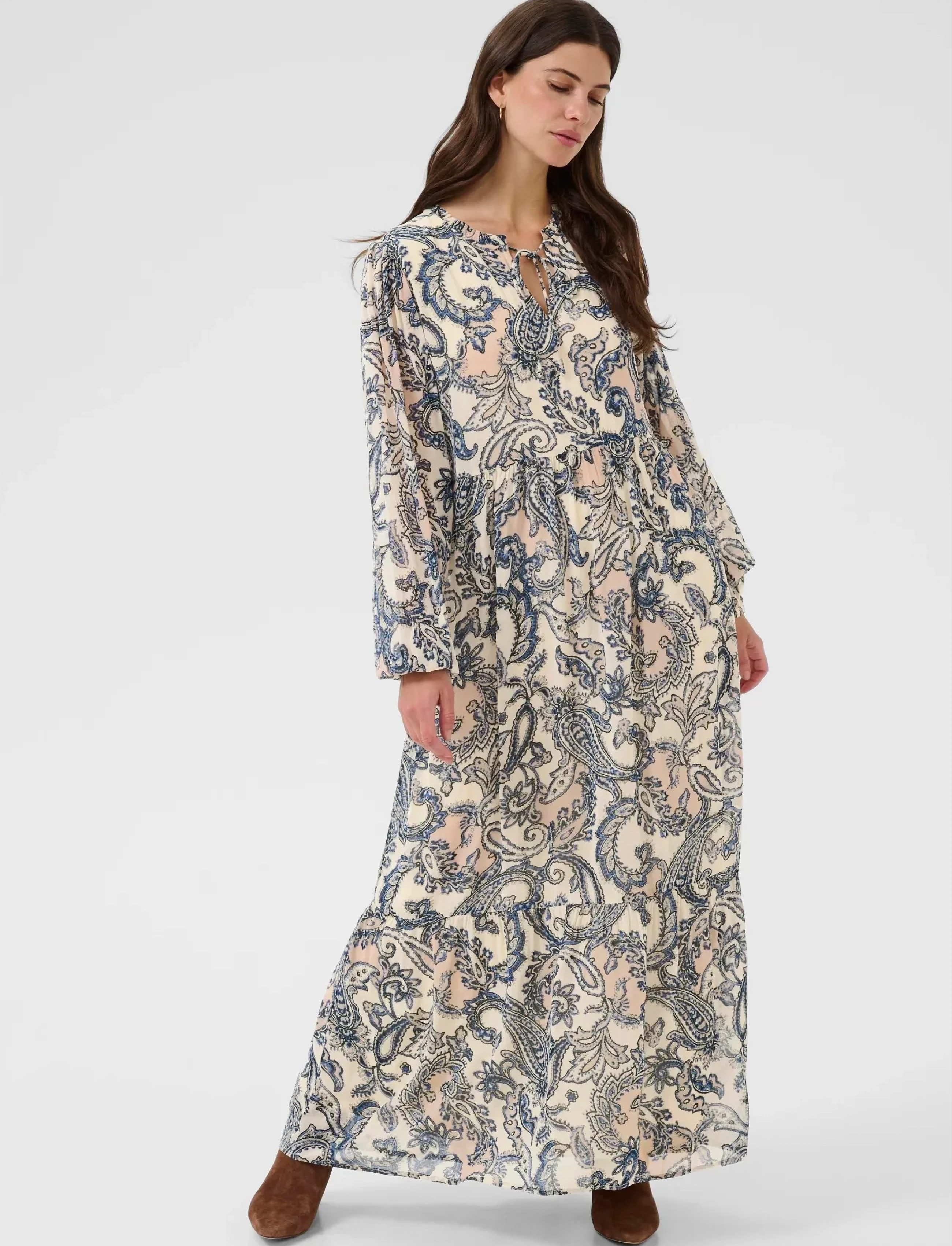 Cream CRBea Dress - Cream - CAFE PAISLEY PRINT / multi