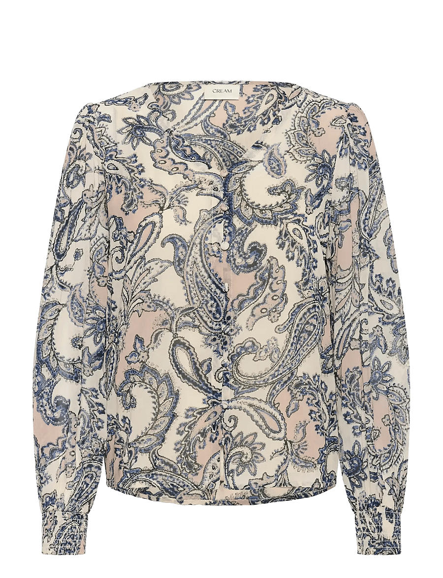 Cream - CRBea Blouse - long sleeved blouses - cafe paisley print - 1