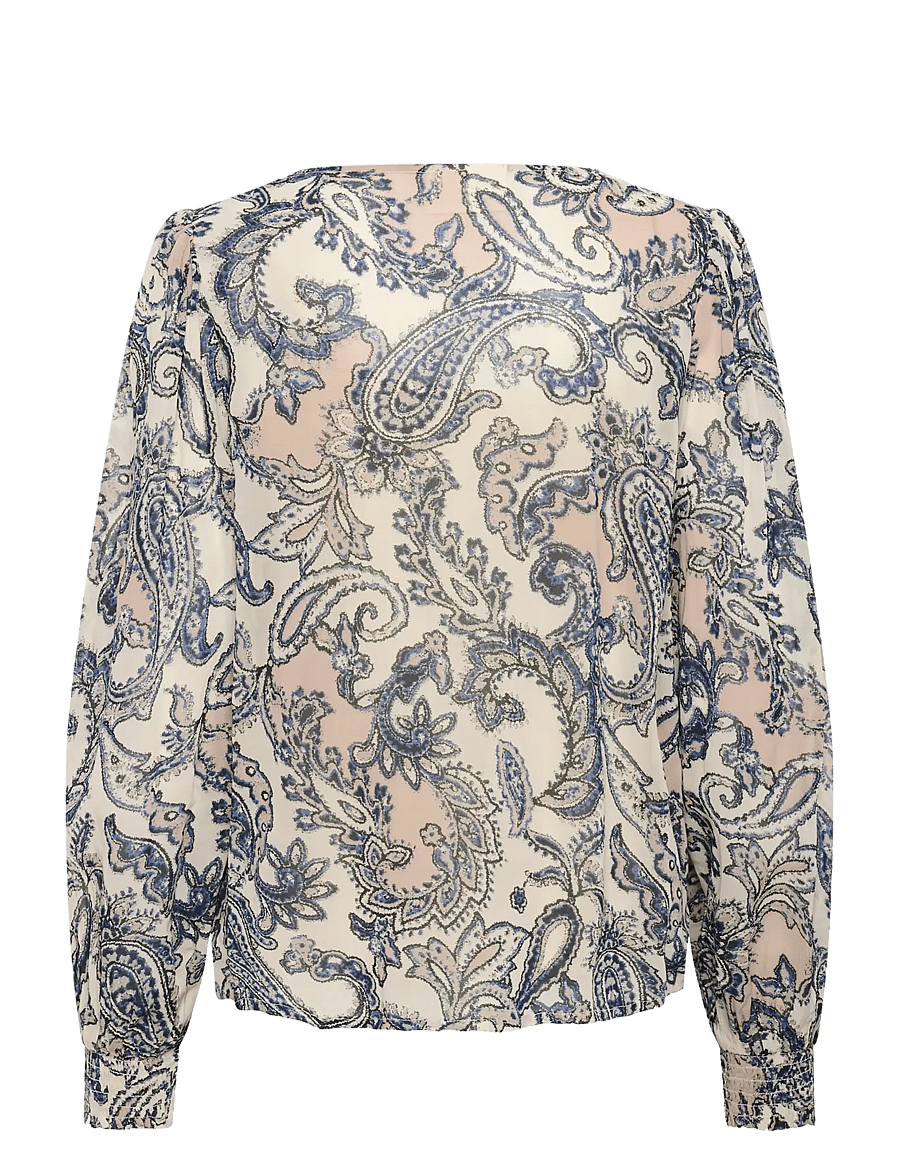Cream - CRBea Blouse - long sleeved blouses - cafe paisley print - 2