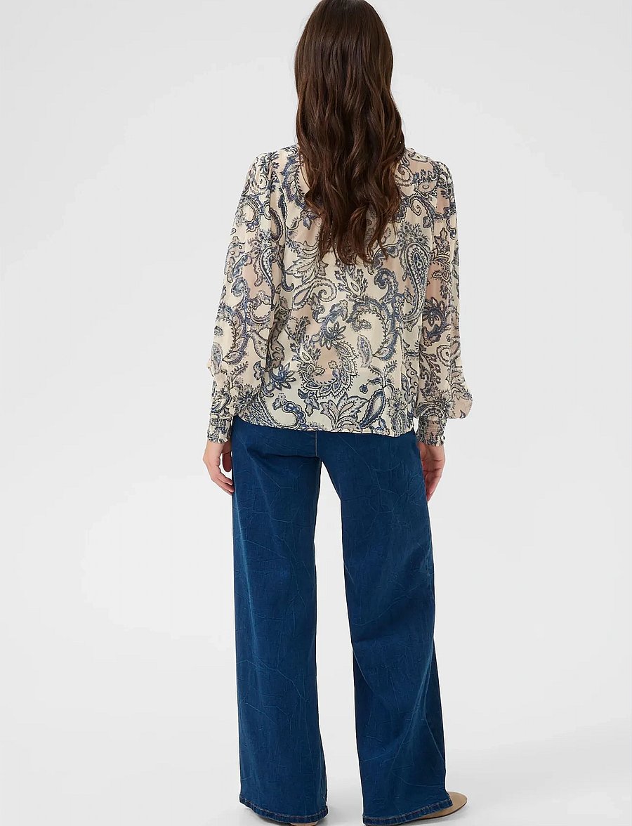 Cream - CRBea Blouse - long sleeved blouses - cafe paisley print - 4