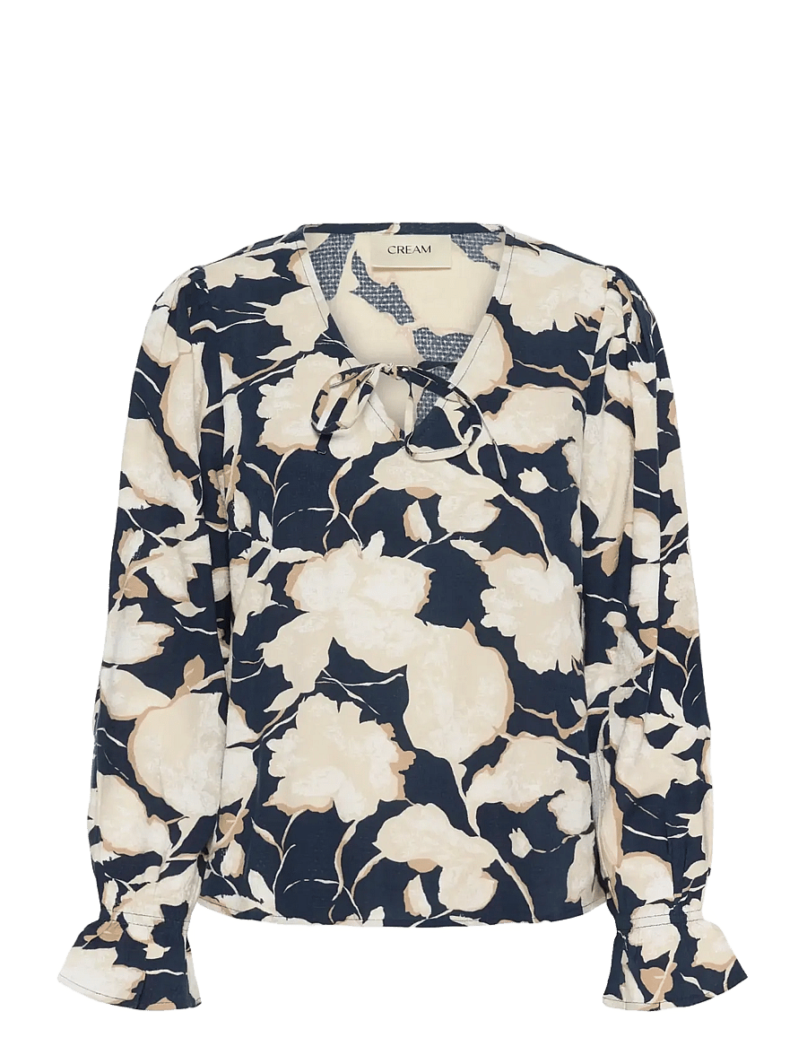 Cream - CRClaire Blouse - langärmelige blusen - navy flower print - 1