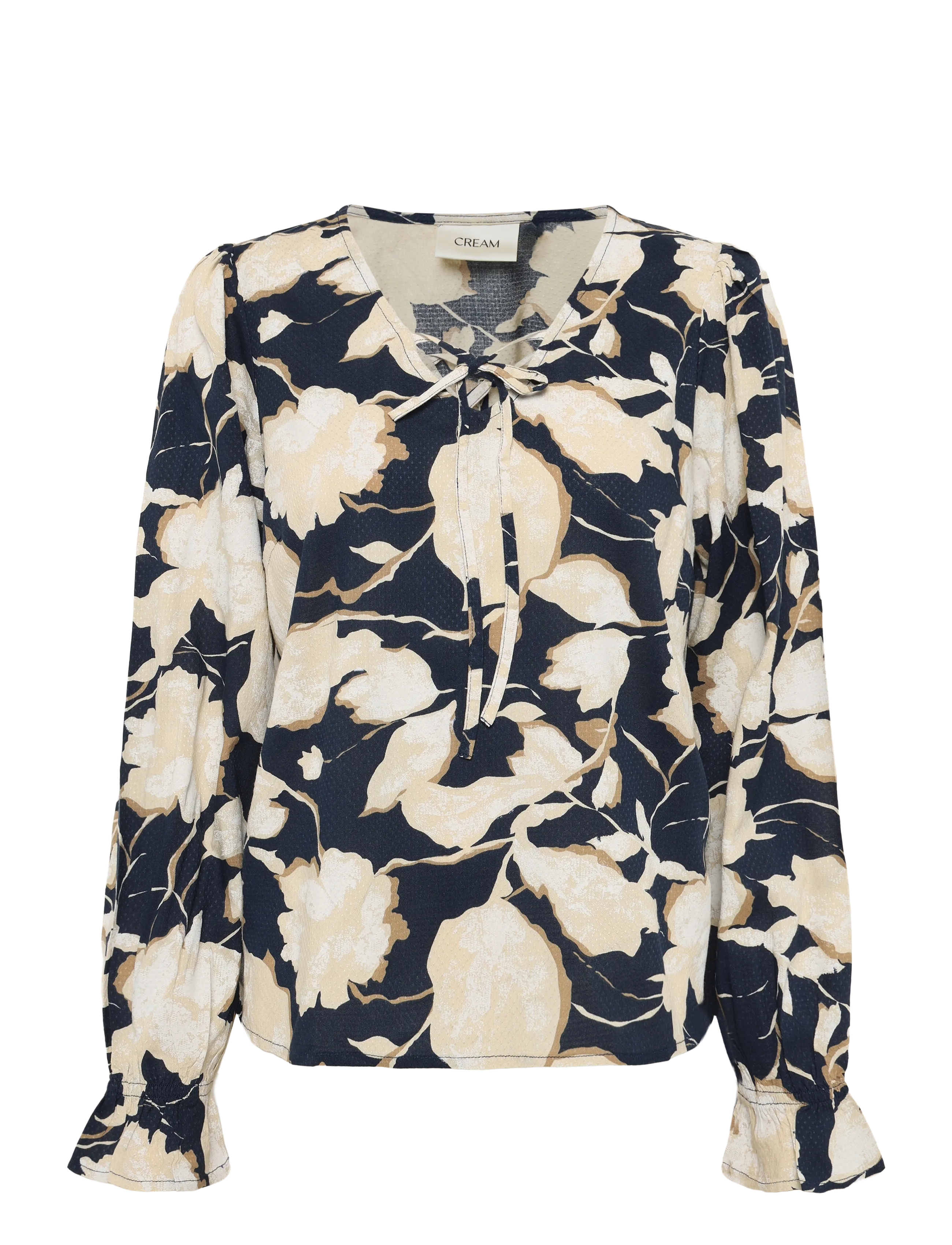 Cream CRClaire Blouse - Riided - NAVY FLOWER PRINT / navy
