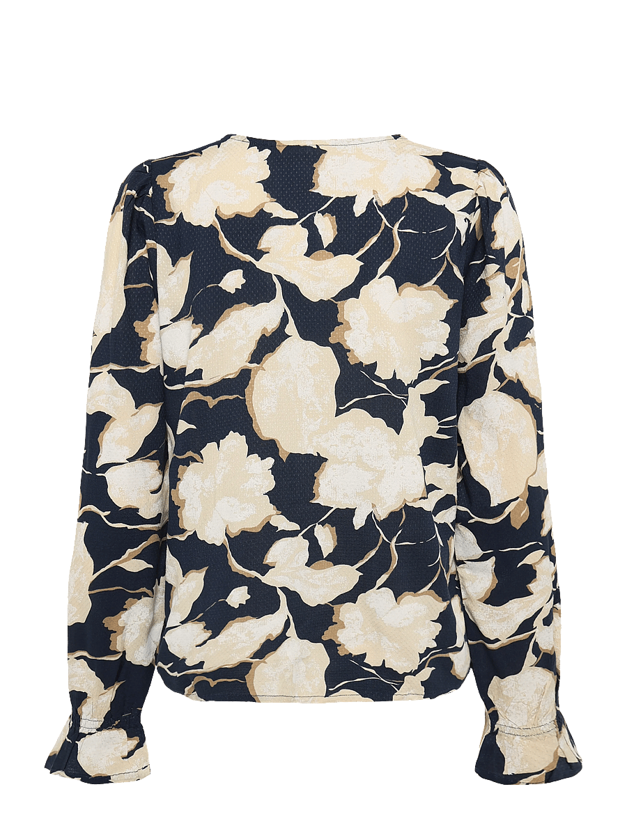 Cream - CRClaire Blouse - blūzes ar garām piedurknēm - navy flower print - 2
