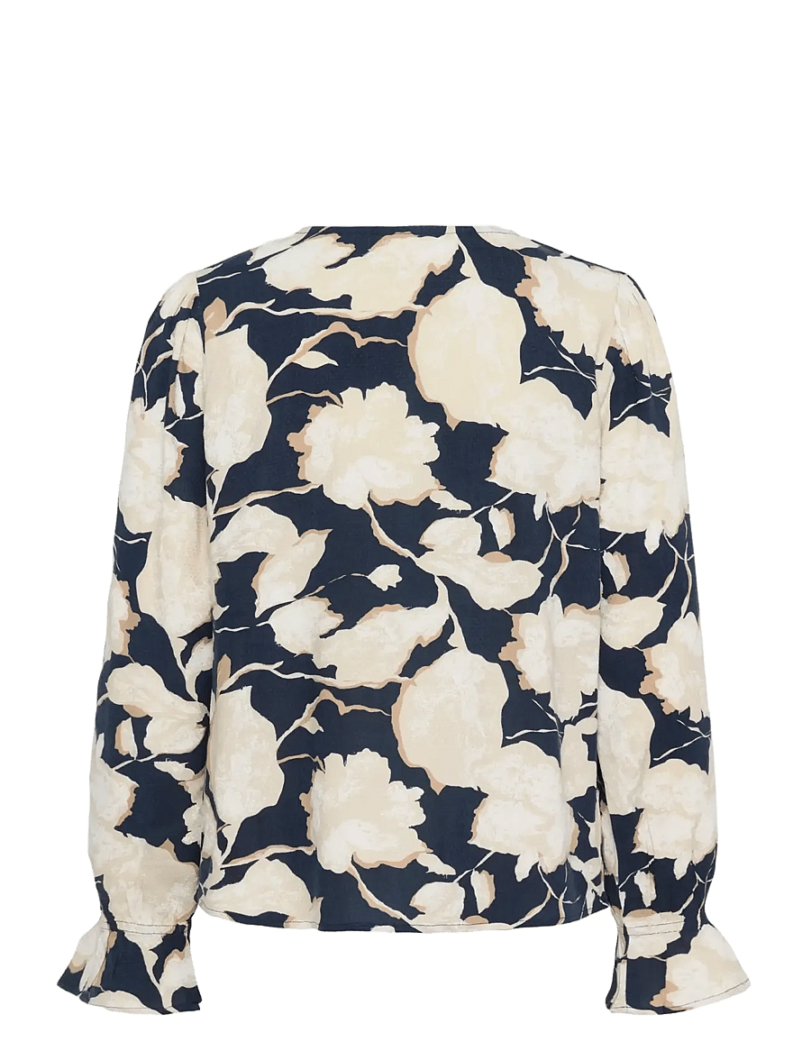 Cream - CRClaire Blouse - langärmelige blusen - navy flower print - 2