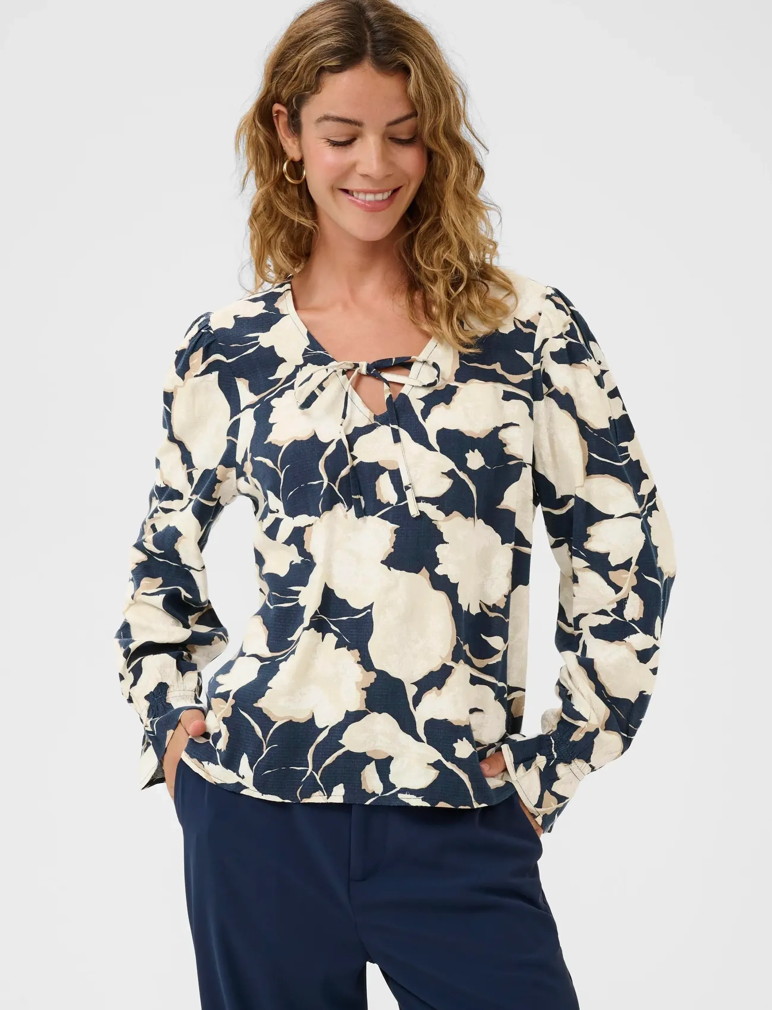 Cream Crclaire Blouse, 36, Blouses, Marineblau - Long-sleeved, Frauen