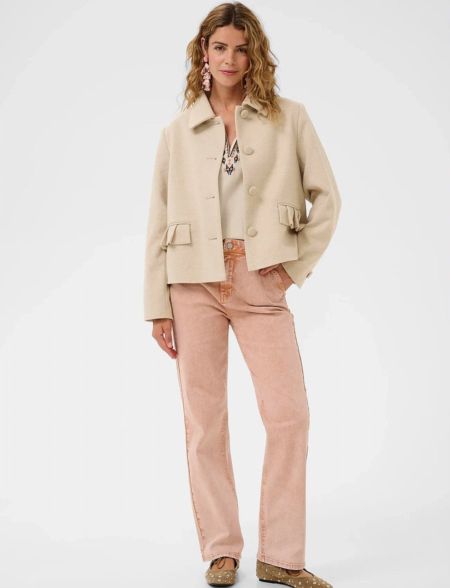 Cream - CRCessie Short Coat - tunna jackor - savannah tan melange - 3