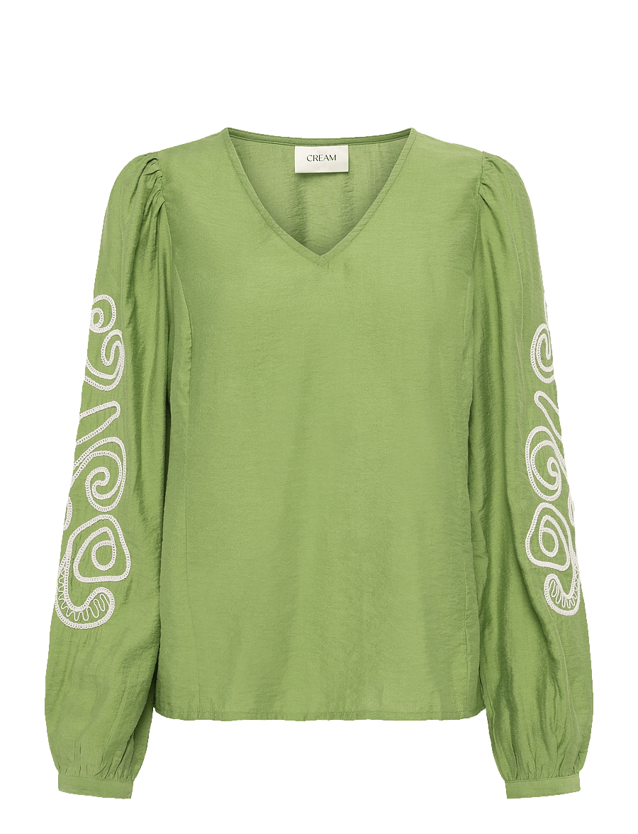 Cream - CRDanielle Blouse - langärmelige blusen - jade green - 0