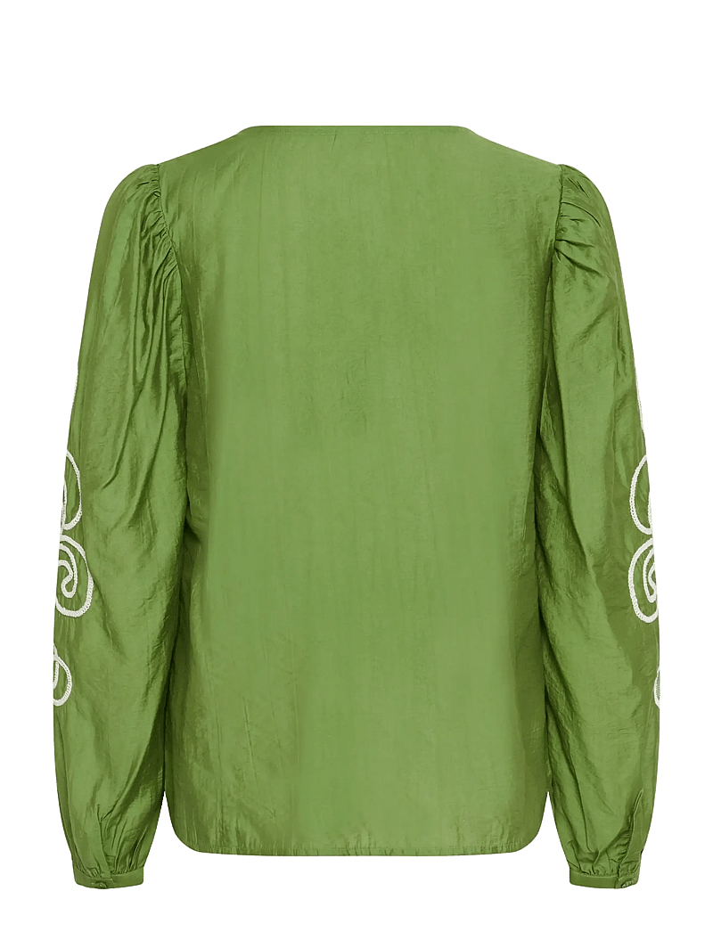 Cream - CRDanielle Blouse - long sleeved blouses - jade green - 1
