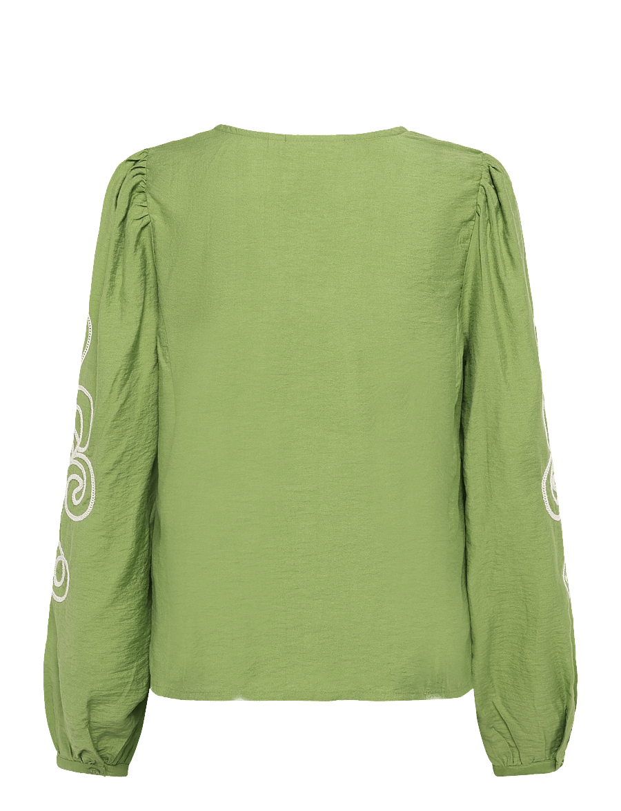 Cream - CRDanielle Blouse - langärmelige blusen - jade green - 1