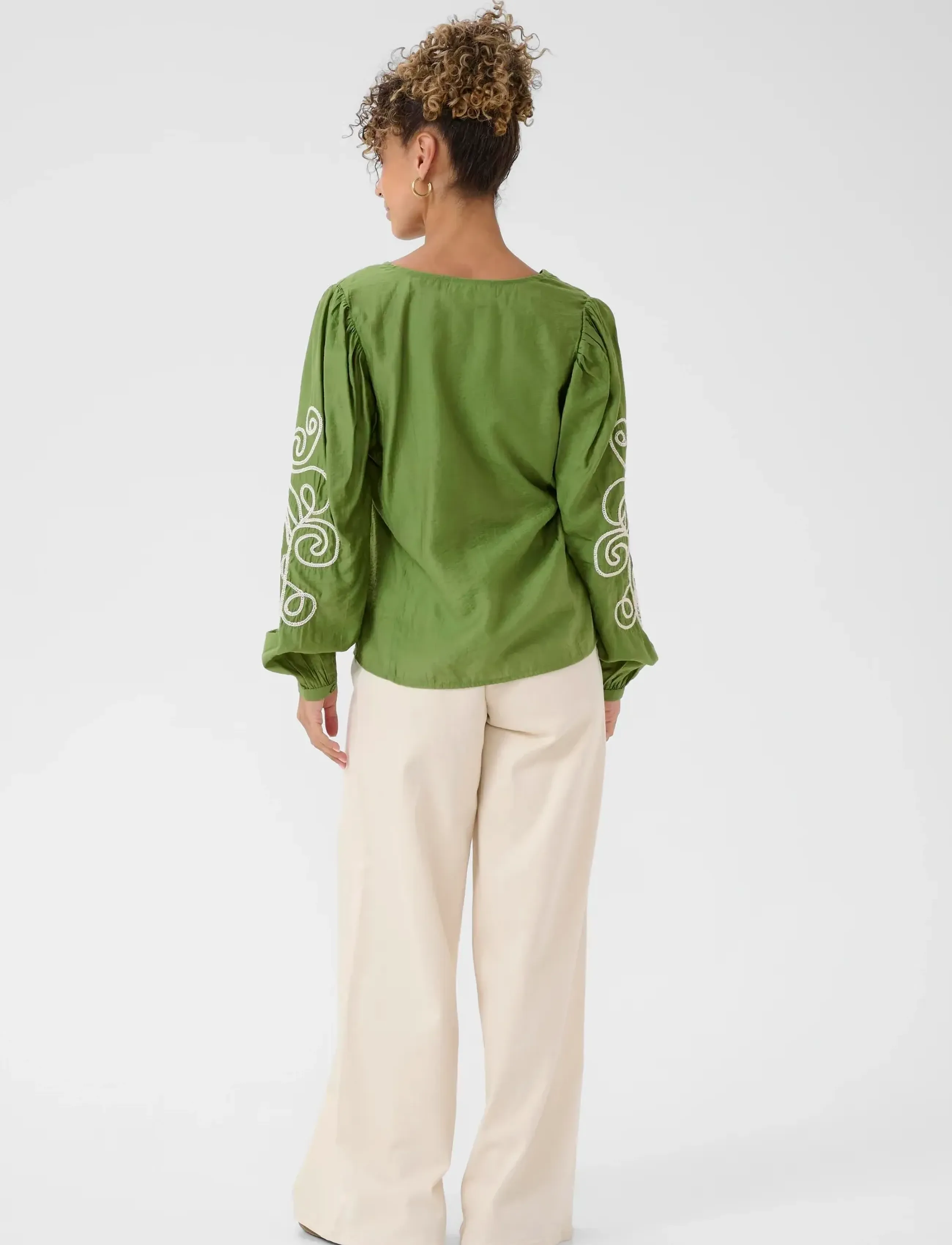 Cream - CRDanielle Blouse - langærmede bluser - jade green - 4