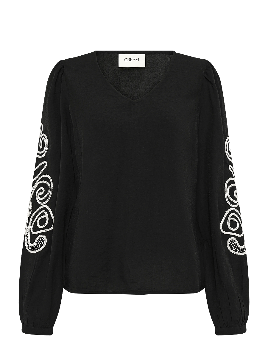 Cream - CRDanielle Blouse - langærmede bluser - pitch black - 0