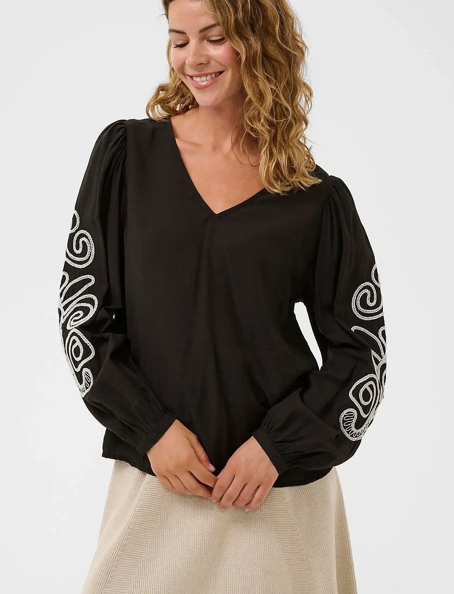 Cream - CRDanielle Blouse - palaidinės ilgomis rankovėmis - pitch black - 2