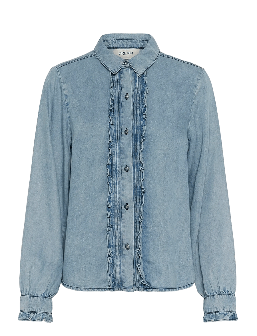 Cream - CREllie Blouse - chemises en jeans - seattle mid blu denim - 1