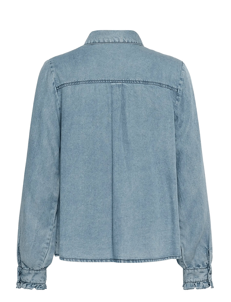 Cream - CREllie Blouse - chemises en jeans - seattle mid blu denim - 2