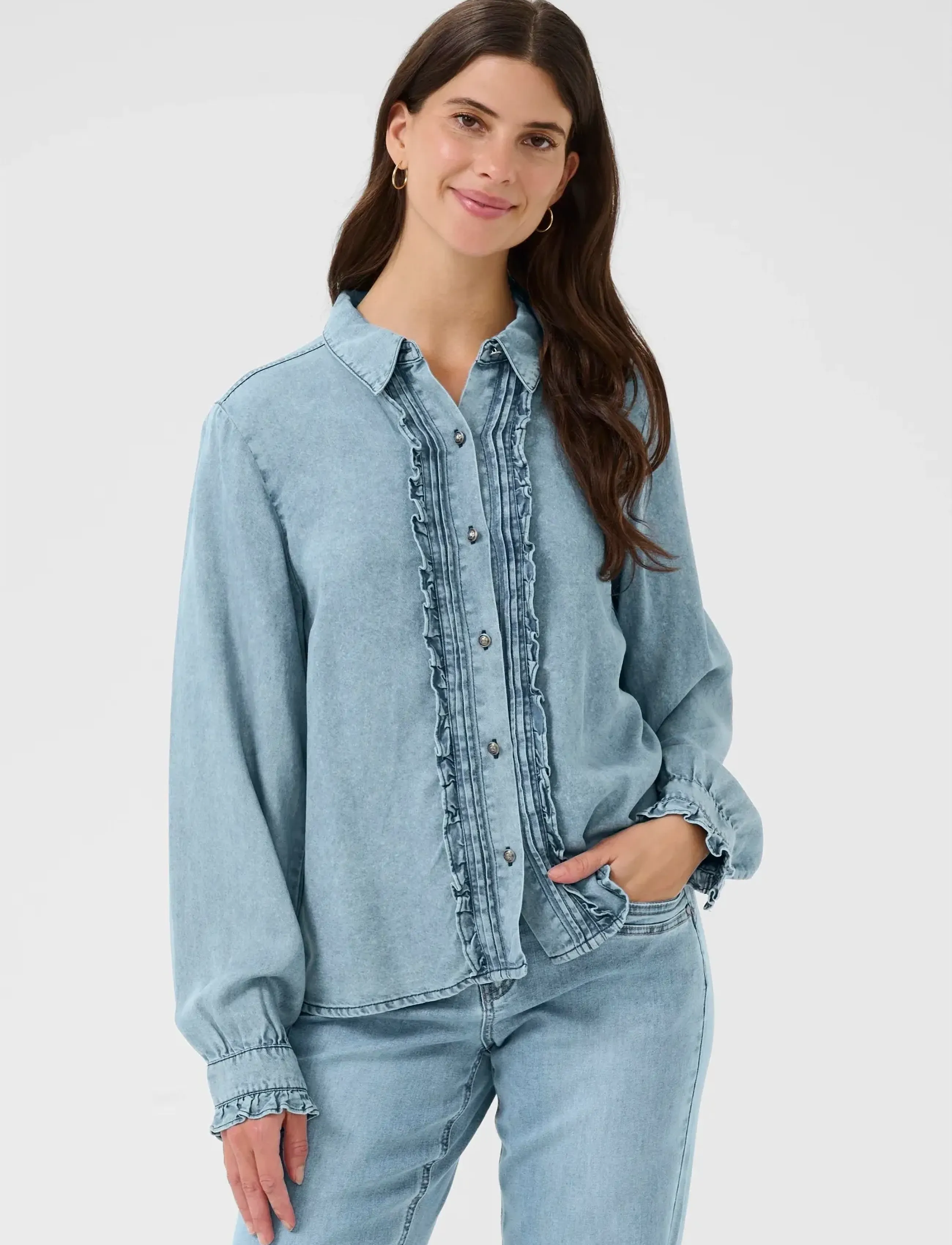 Cream CREllie Blouse - Blūzes un krekli - SEATTLE MID BLU DENIM / blue