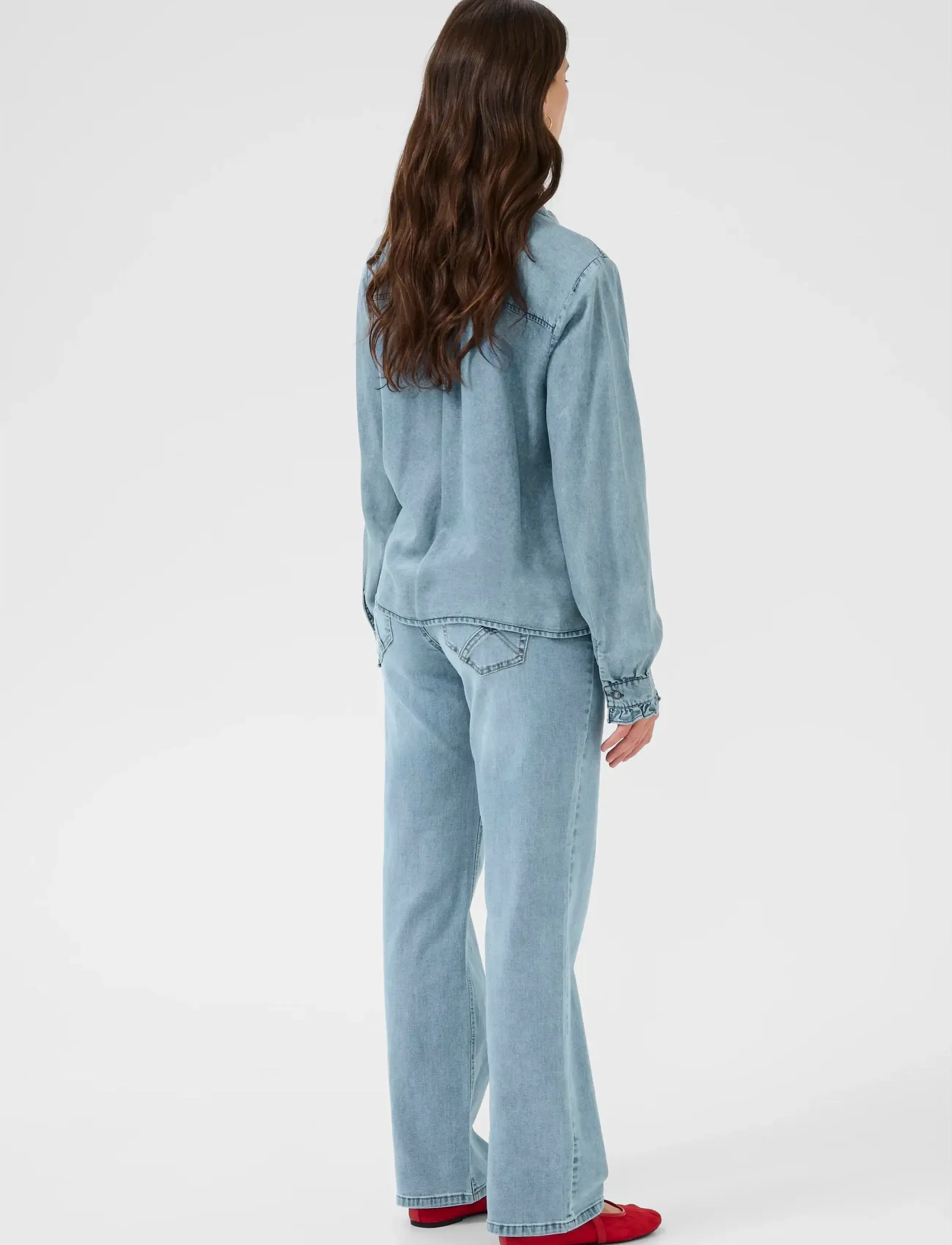 Cream - CREllie Blouse - jeanshemden - seattle mid blu denim - 4