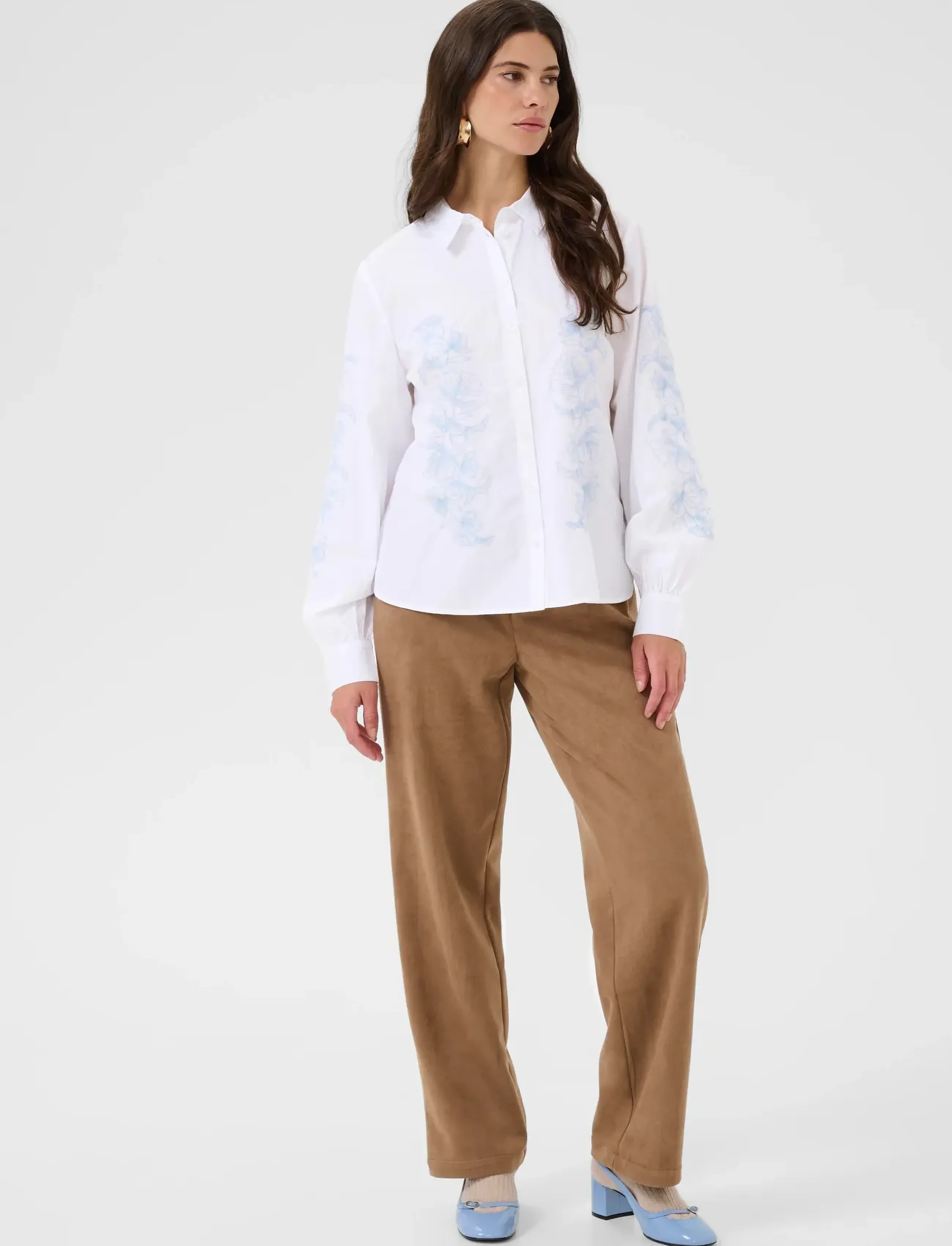 Cream - CRJolene Shirt - krekli ar garām piedurknēm - snow white - 3