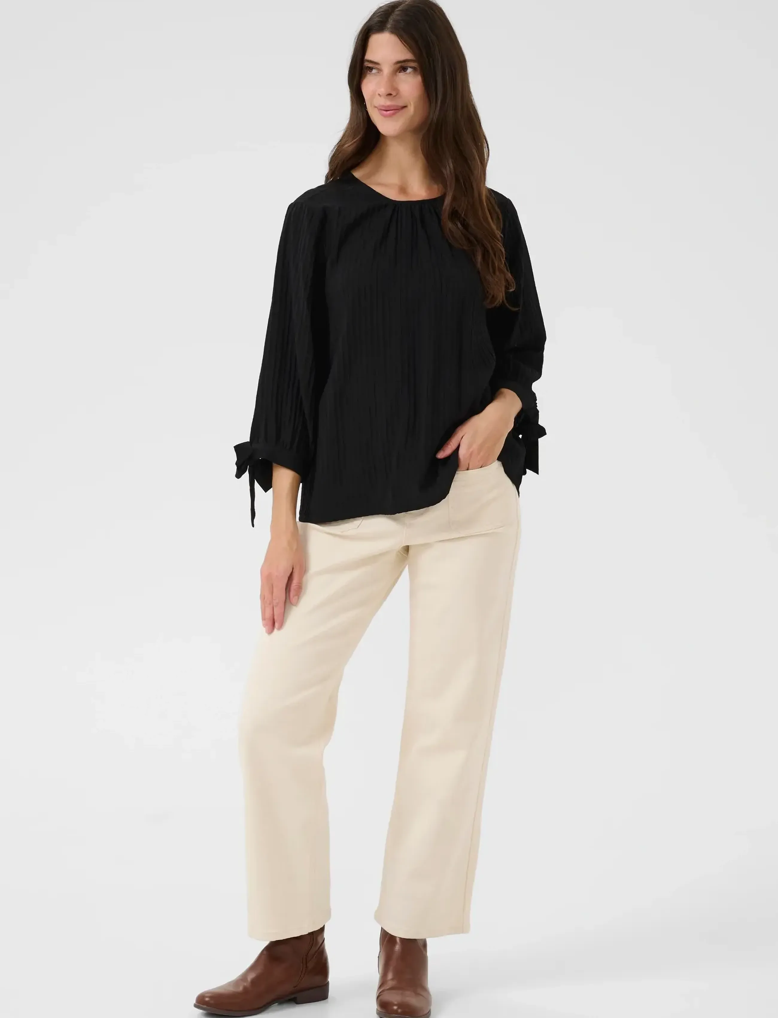 Cream - CRSophie Blouse - langärmlige blusen - pitch black - 3