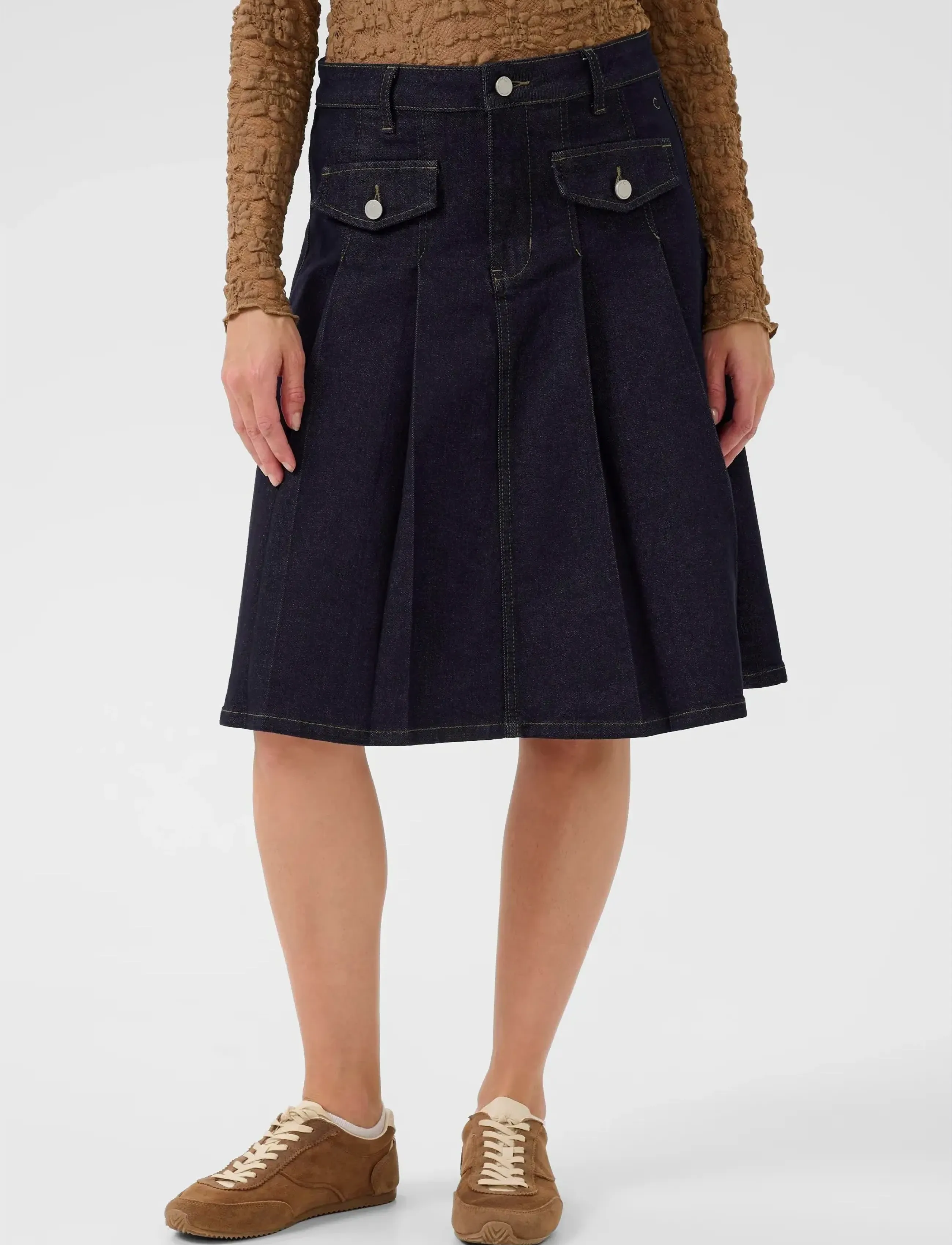 Cream CRRin Denim Skirt - Midi-Röcke - KALISPELL RINSE BLUE DENIM / navy