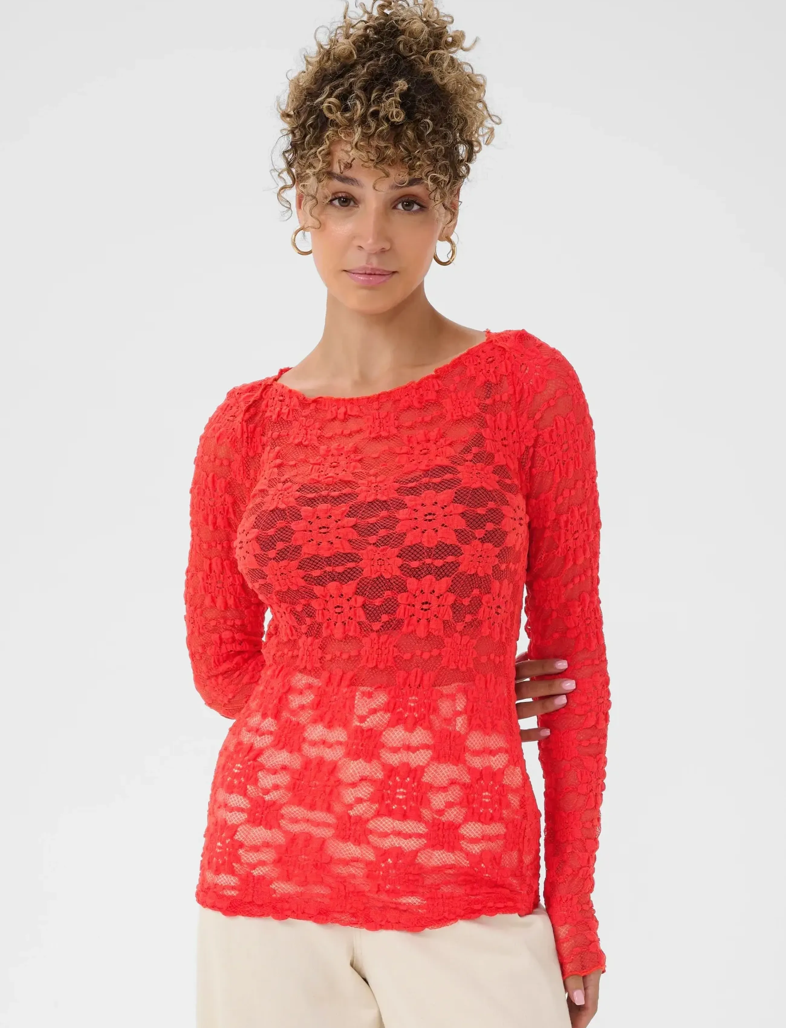 Cream - CRMaddie Blouse - langærmede bluser - paprika - 2
