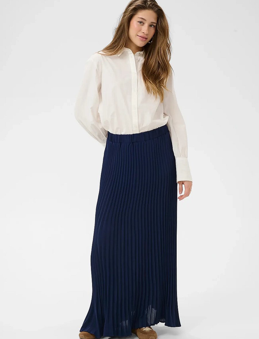 Cream - CRCharline Plisse Skirt - faltenröcke - navy blazer - 3