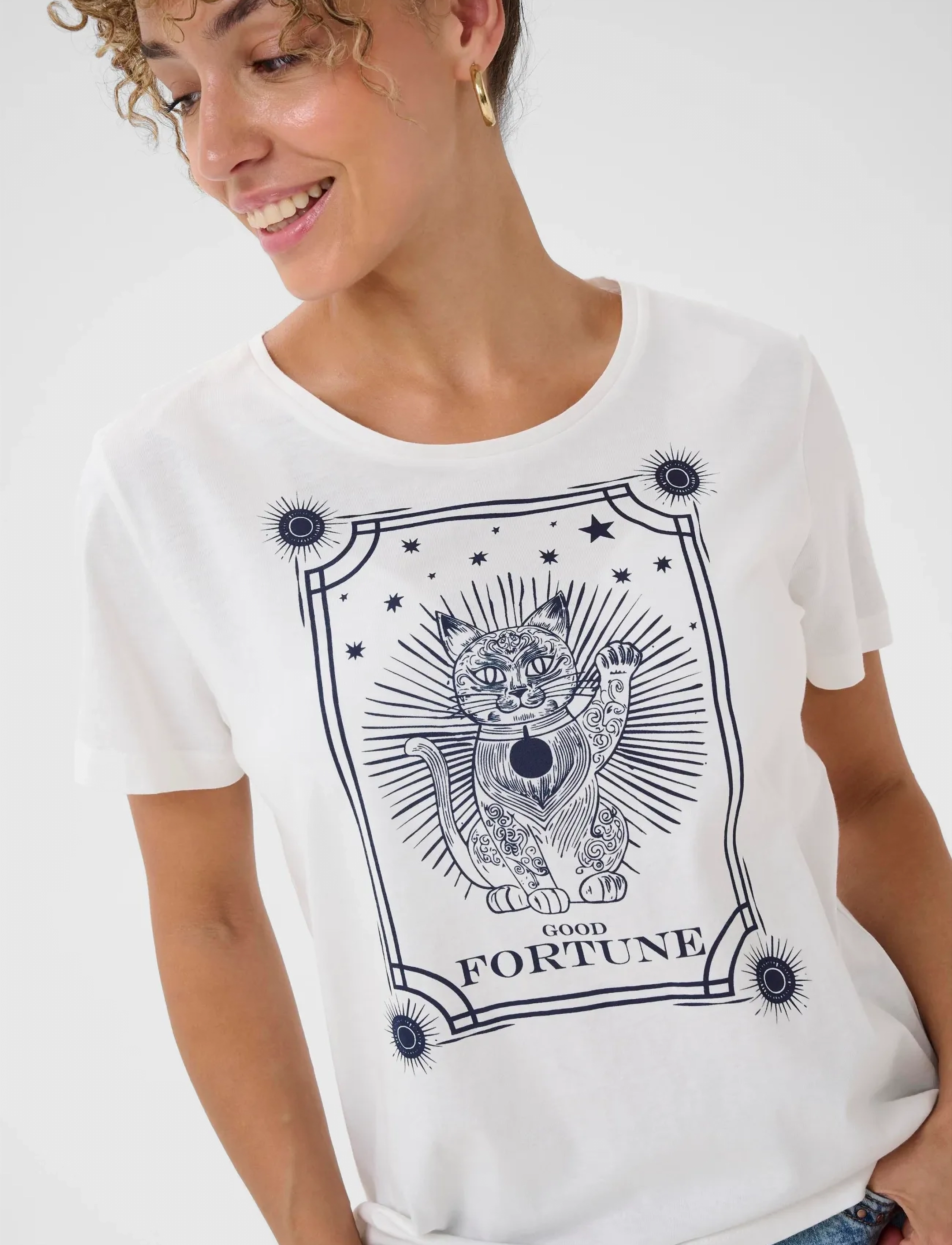 Cream - CRNikita T-Shirt - t-shirts - navy fortune cat - 5