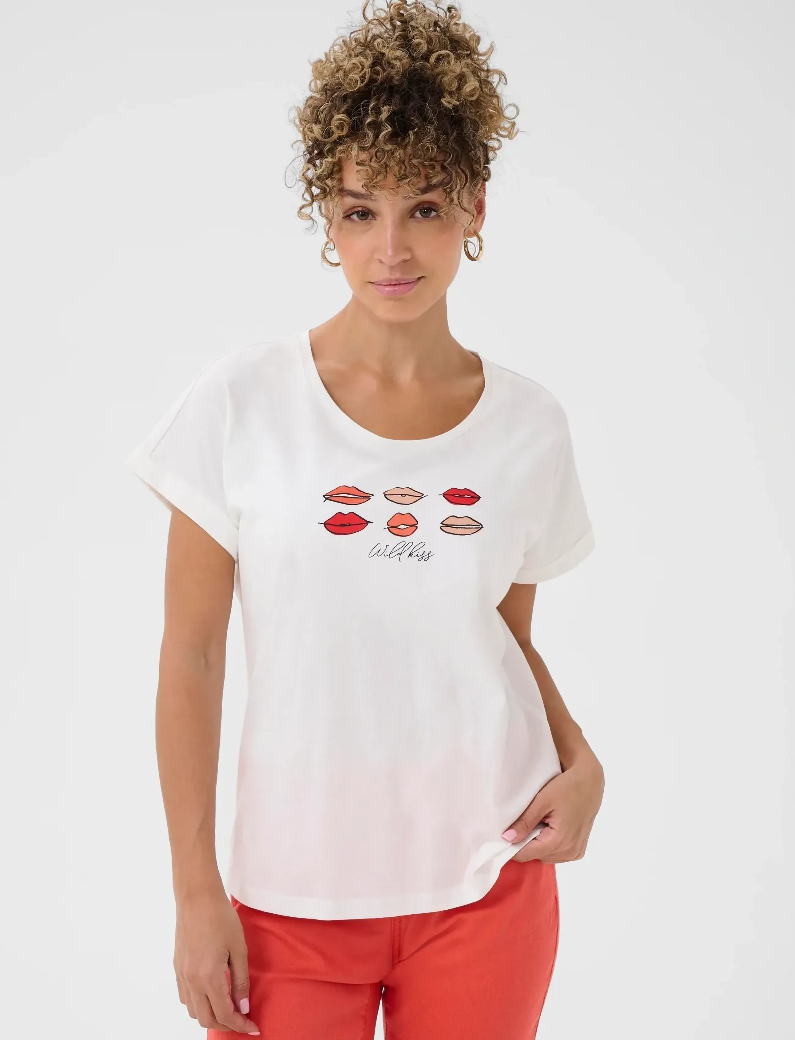 Cream - CRLumilla T-Shirt - laveste priser - red lips - 2