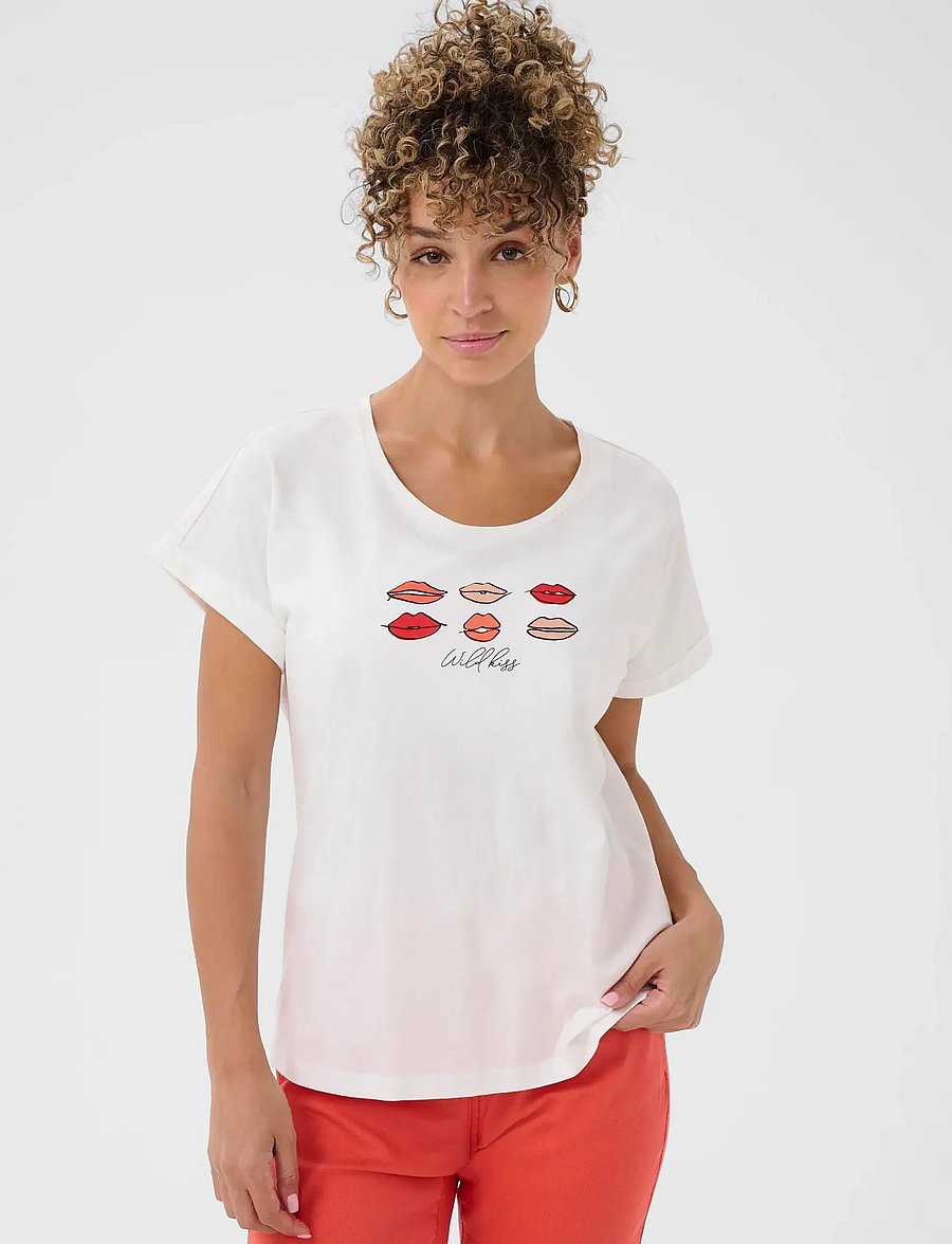 Cream - CRLumilla T-Shirt - t-shirts - red lips - 2