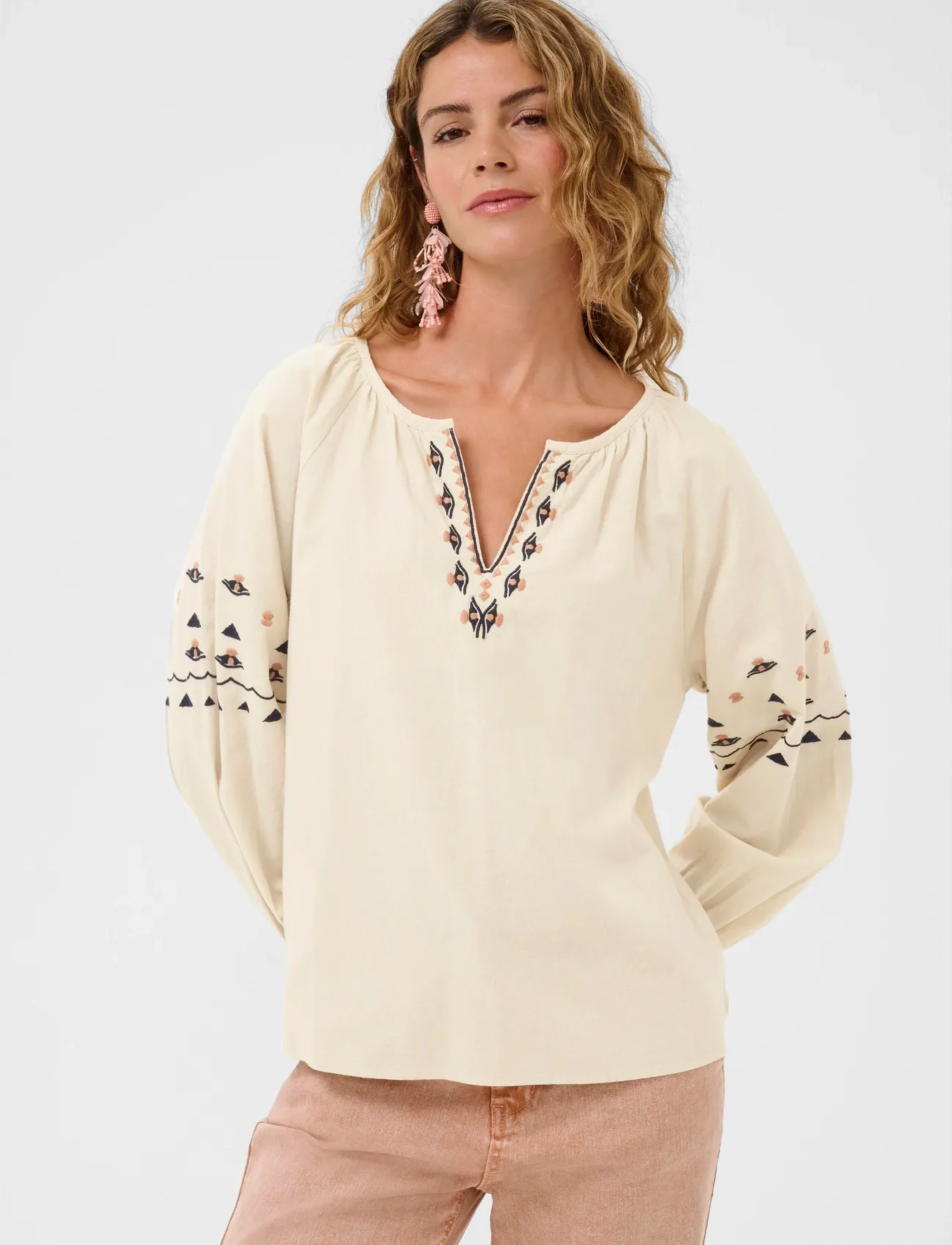 Cream Cragate Blouse, 34, Cream, Skjorter > Langærmede, Dame