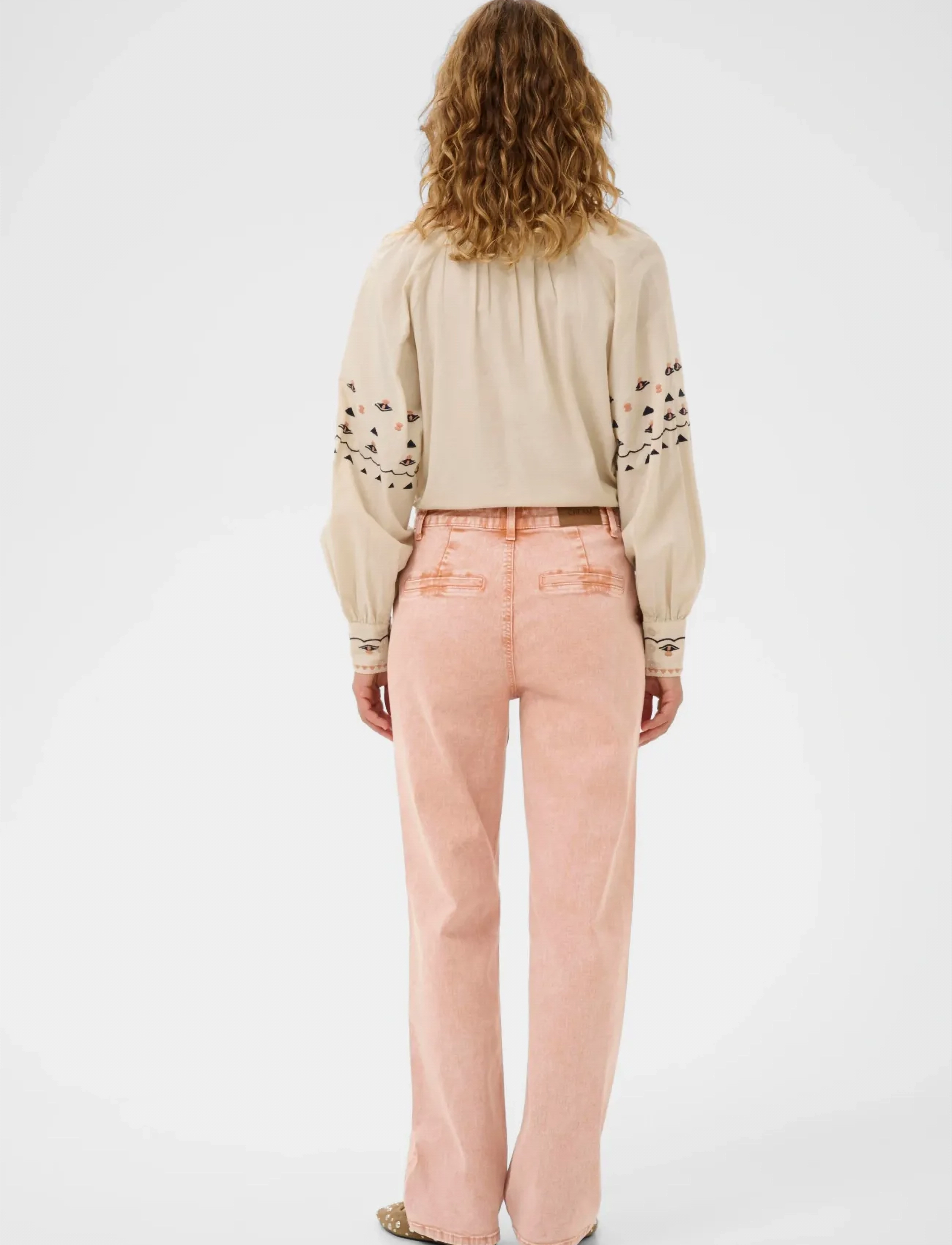 Cream - CRVisti Straight Washed Twill - beinar gallabuxur - washed cafe creme - 4