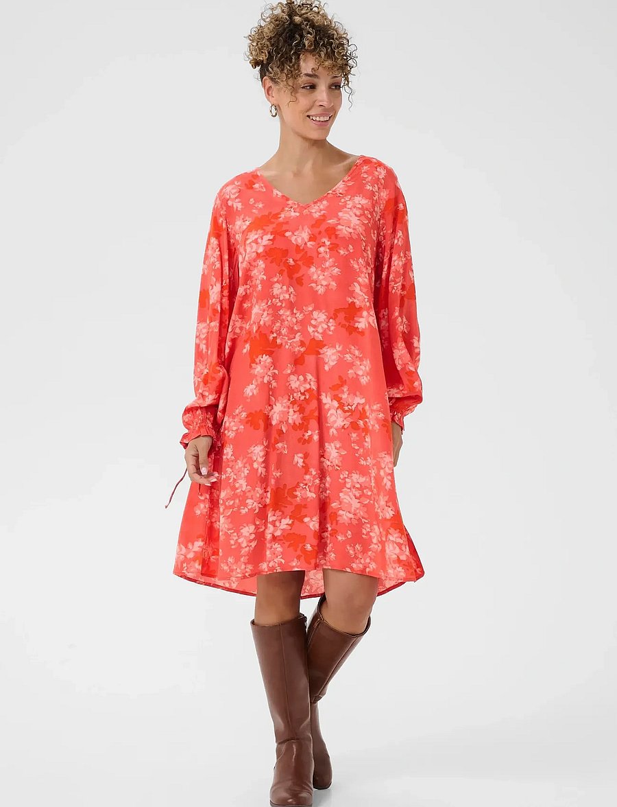 Cream - CRBeatrice Dress - suvekleidid - red flower - 3