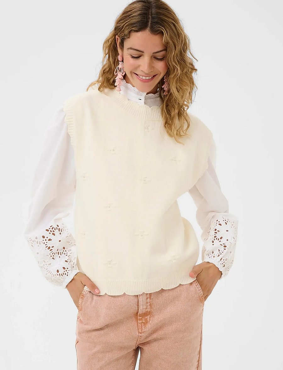 Cream - CRAvie Knit Slipover - whisper white - 4