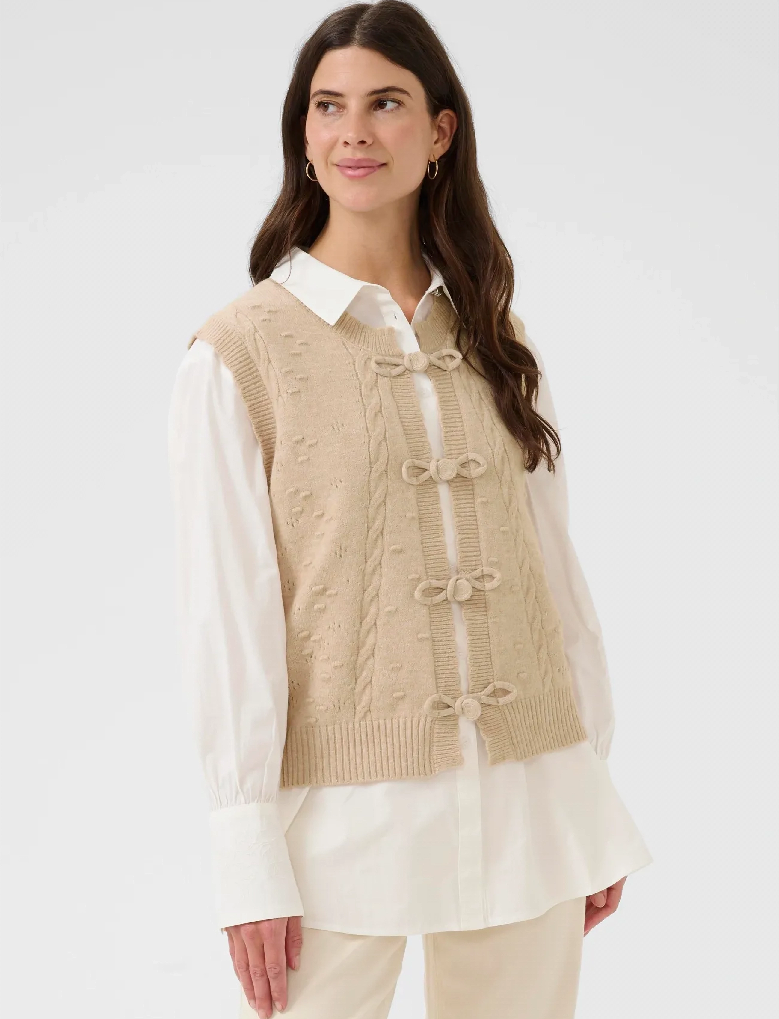 Cream Crsamira Vest, XS/S, Cream, Veste > Strikkede Veste, Dame