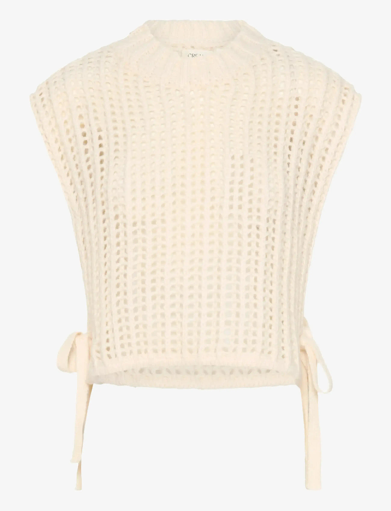 Cream - CRWullie Knit Slipover - strikveste - whisper white - 1
